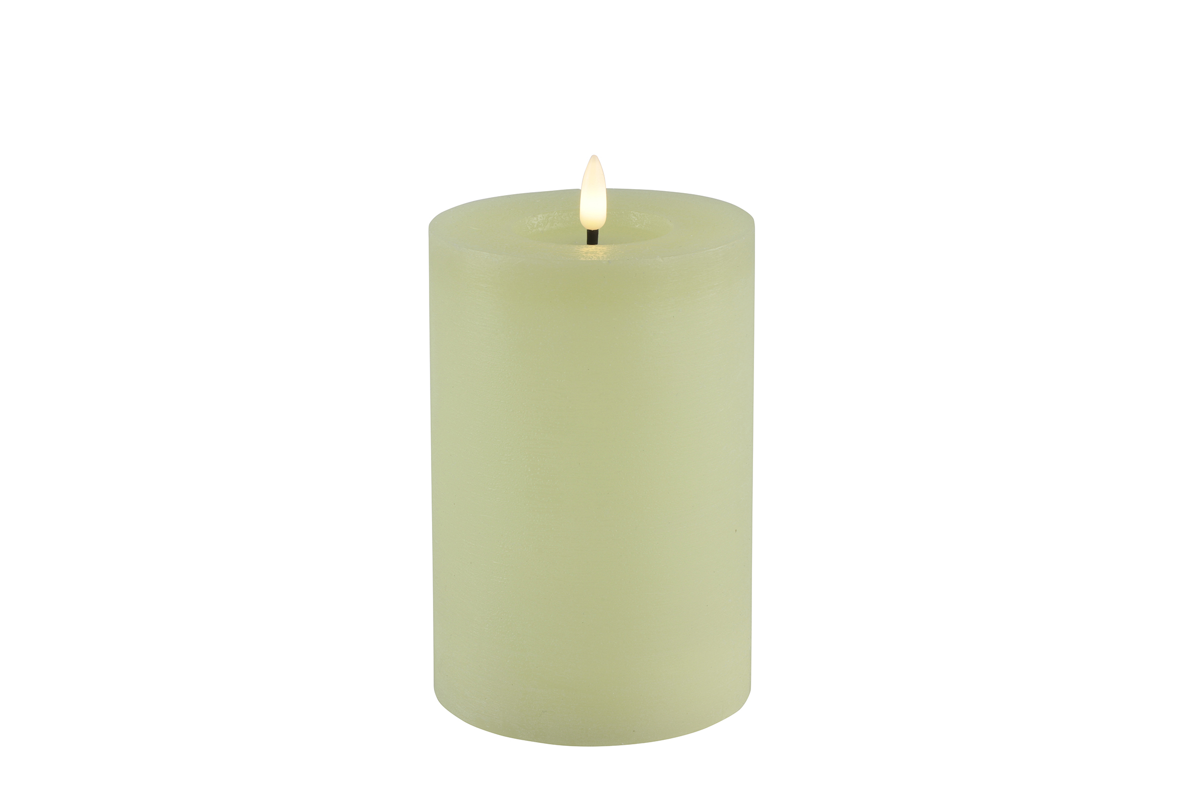 Stompkaars rustiek LED rond Lyon M creme hoogte 15 x 10 cm