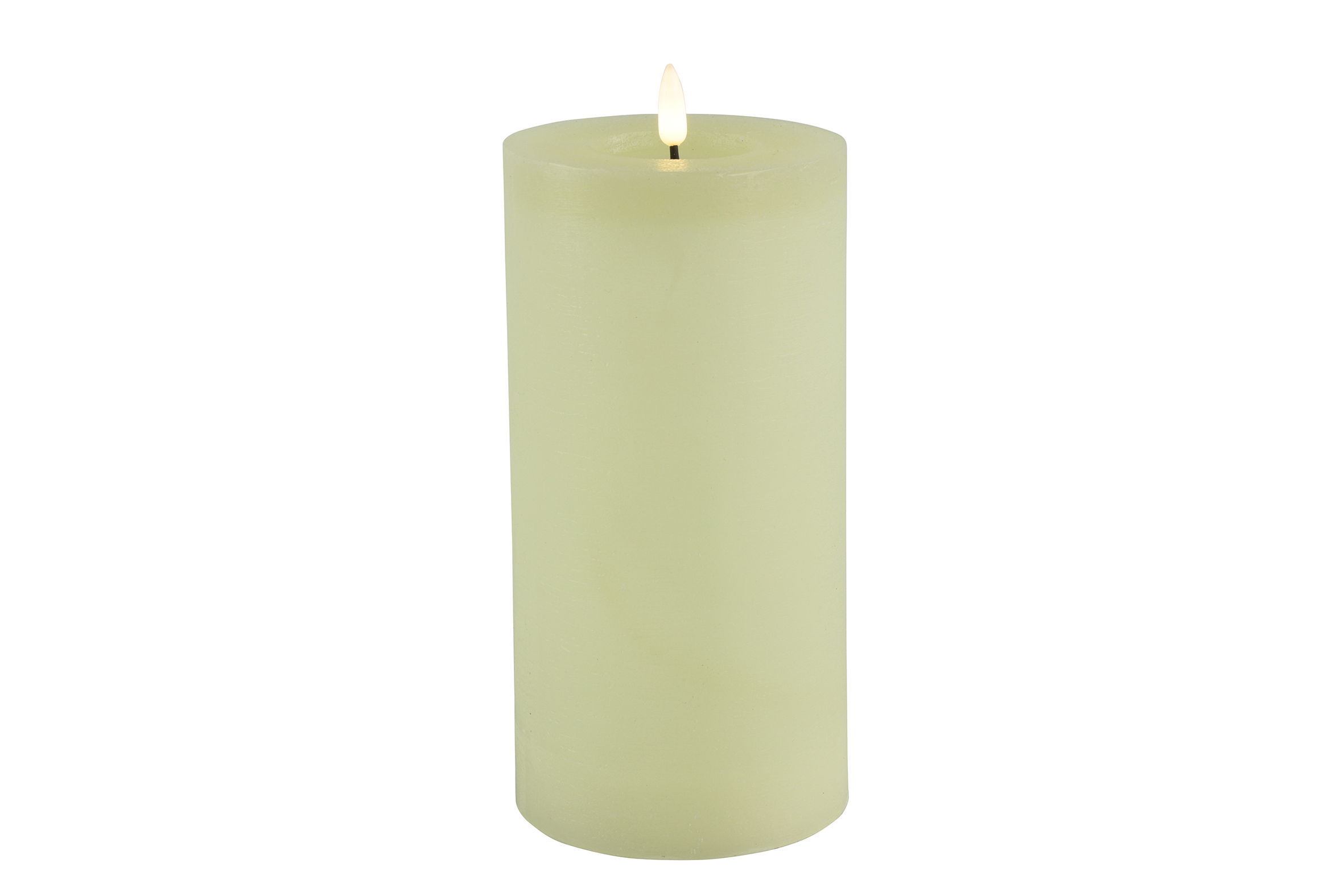 Stompkaars rustiek LED rond Lyon L creme hoogte 20 x 10 cm