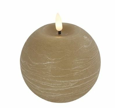 Bolkaars rustiek LED rond Lyon M beige hoogte 11 x 10 cm
