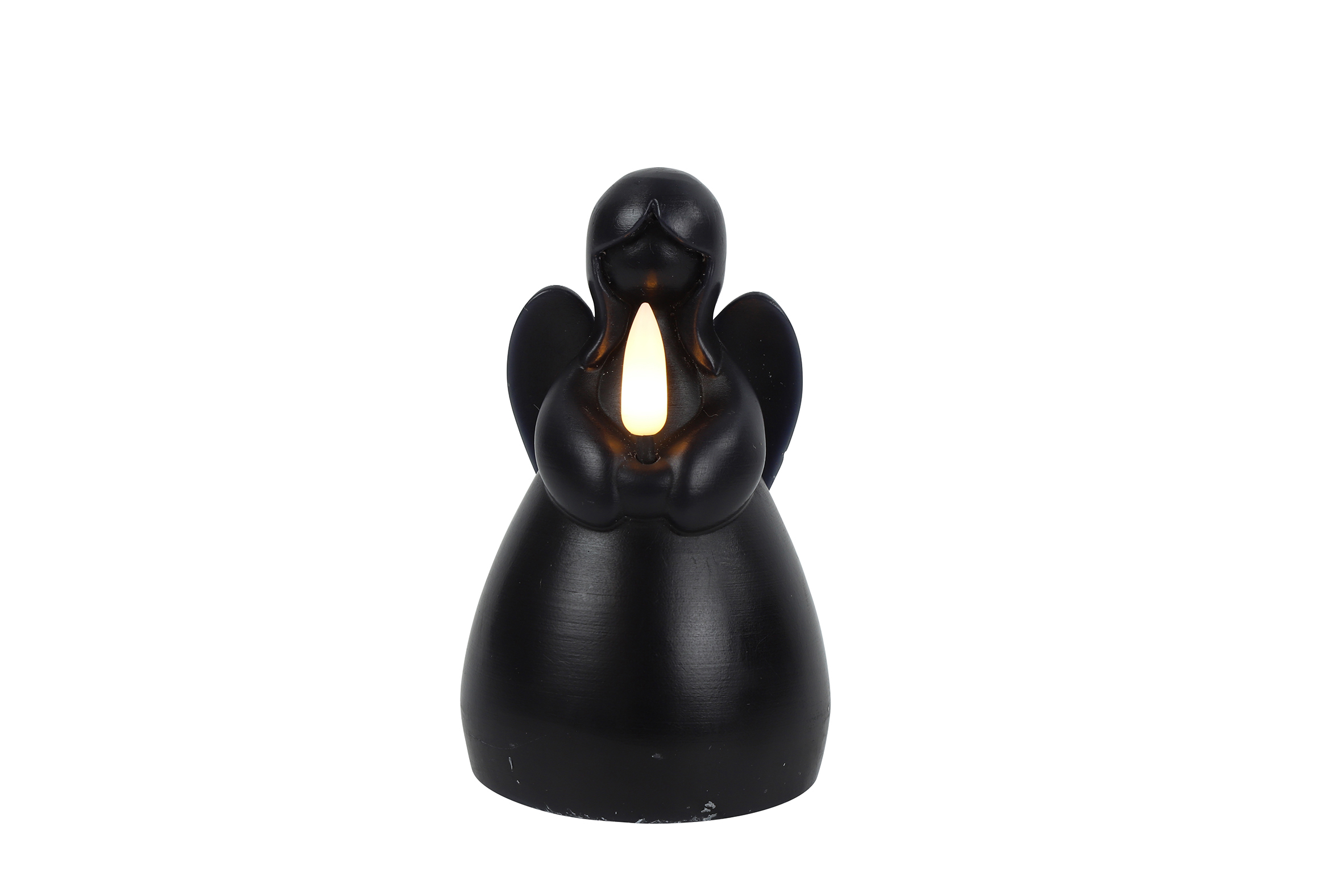 Engel LED kaars Lyon S zwart hoogte 11,5 x 7 cm