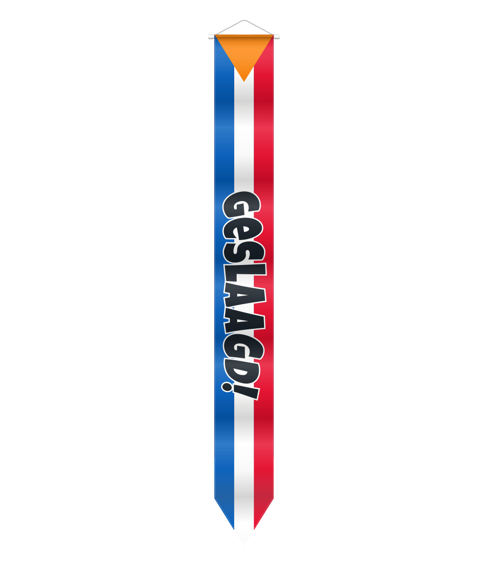 Wimpel geslaagd rood-wit-blauw