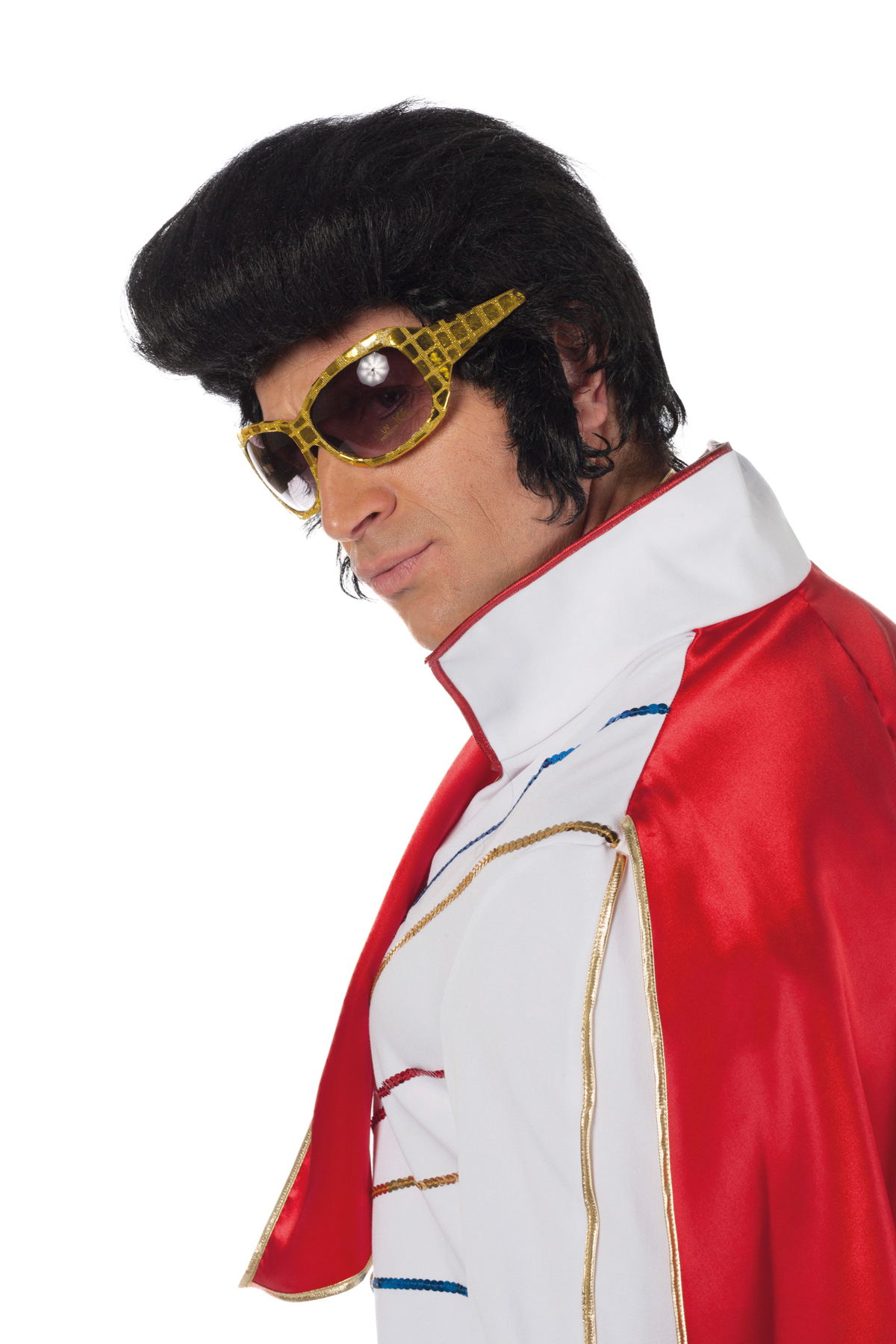 Elvispruik zwart