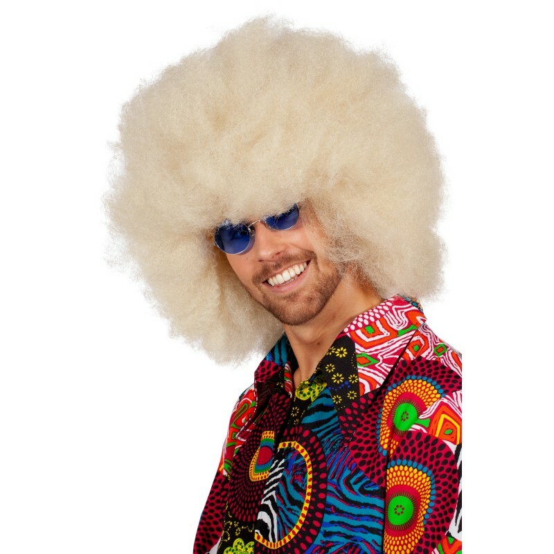 Super afro pruik blond