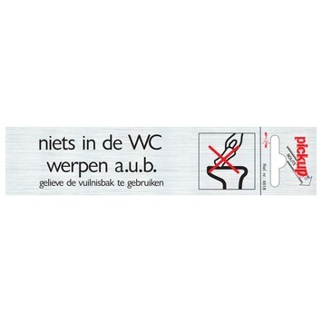Pickup Bord Alulook Niets in de WC werpen 165x44 mm zelfklevend