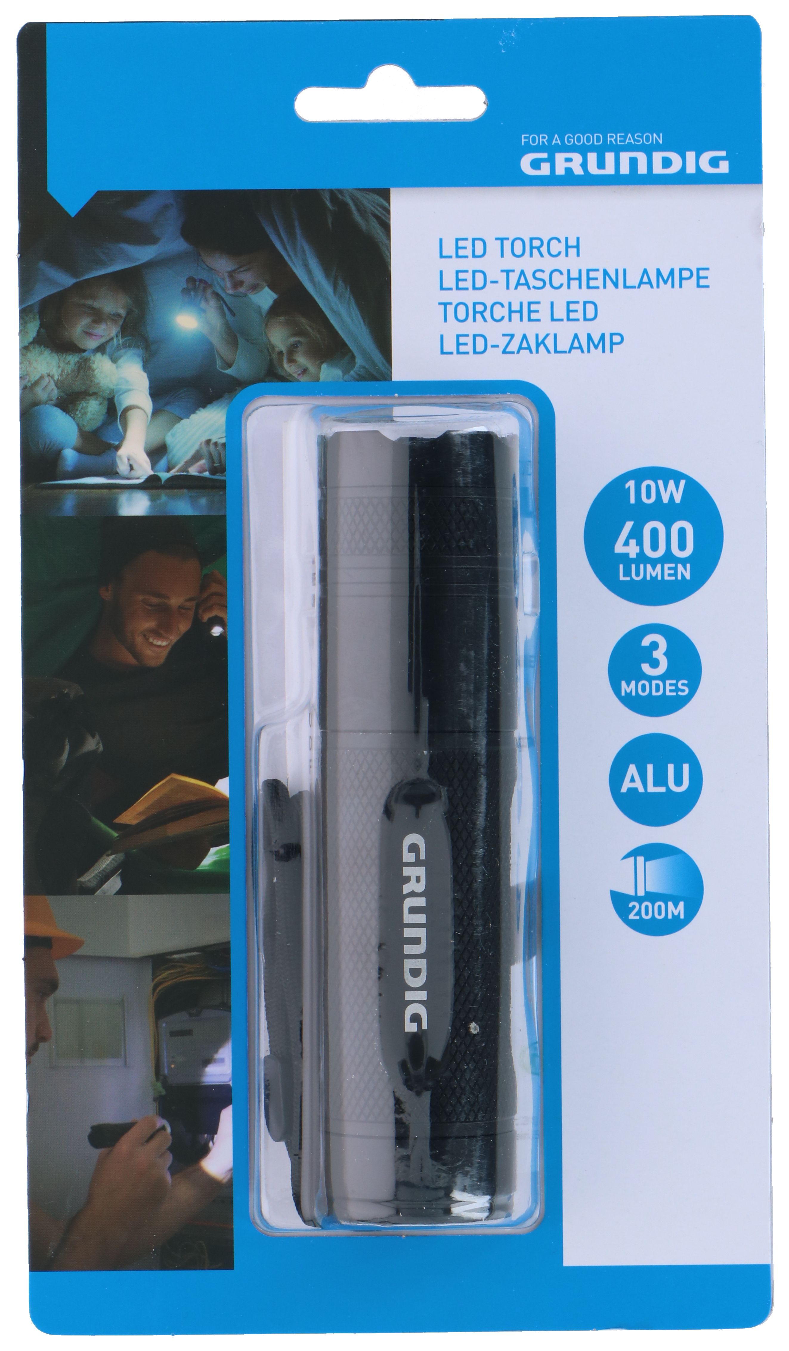 Grundig zaklamp led 10W 400 Lumen 200m bereik