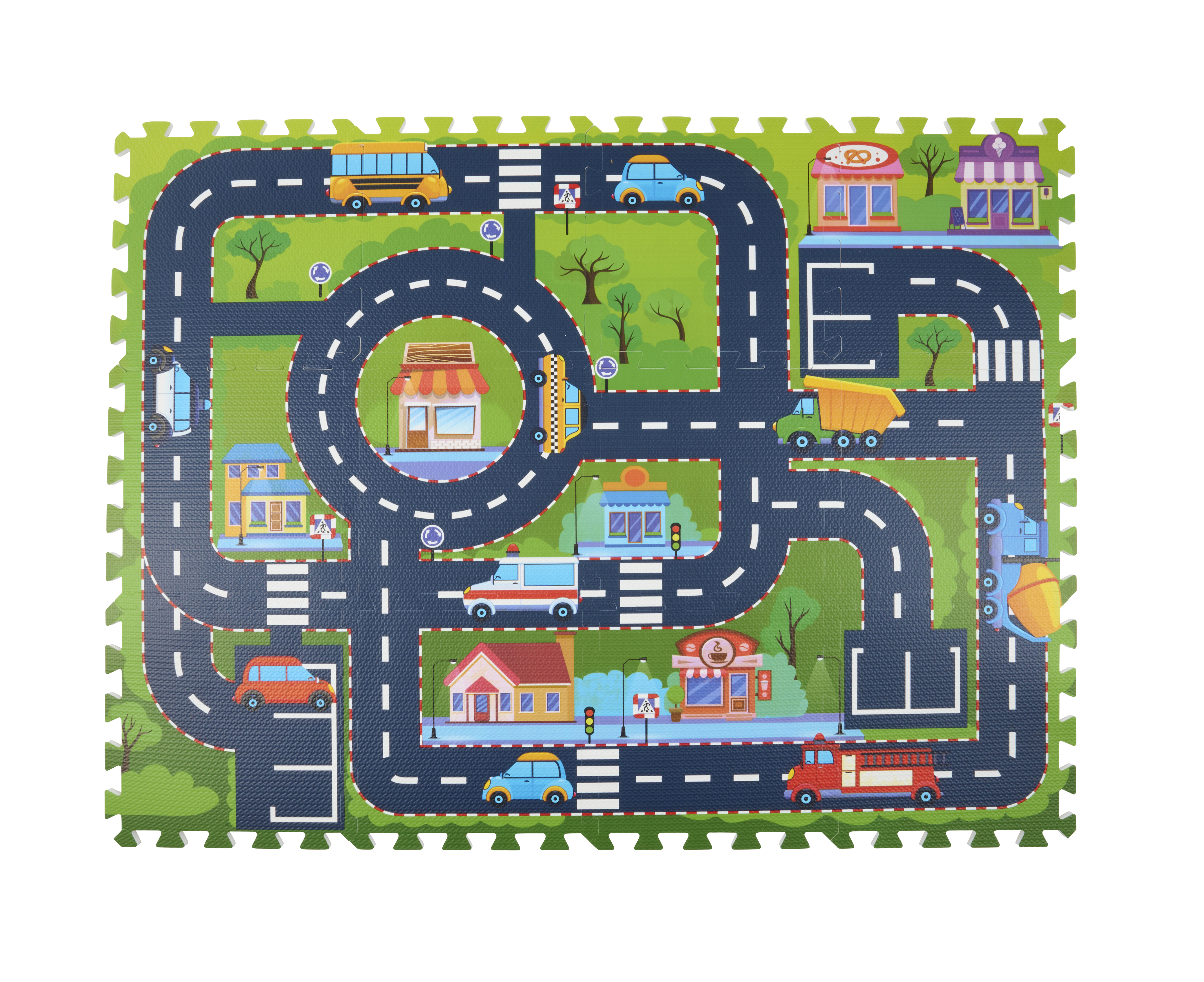 Puzzelmat stad 12 stuks