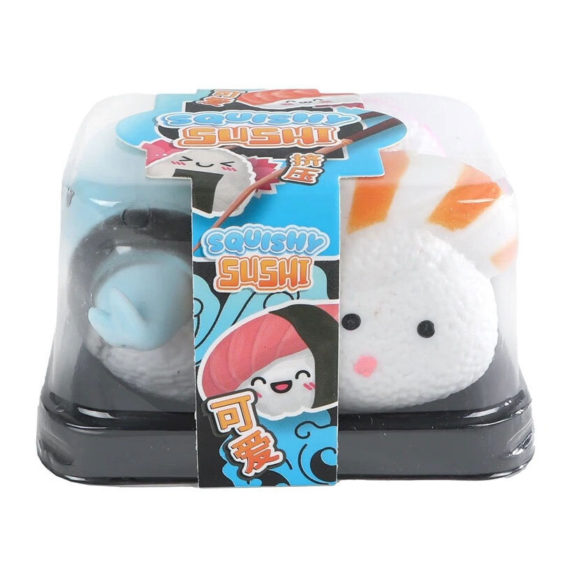 Kawaii fidget sushi vriendjes 3 stuks 5cm in takeaway doosje 9cm