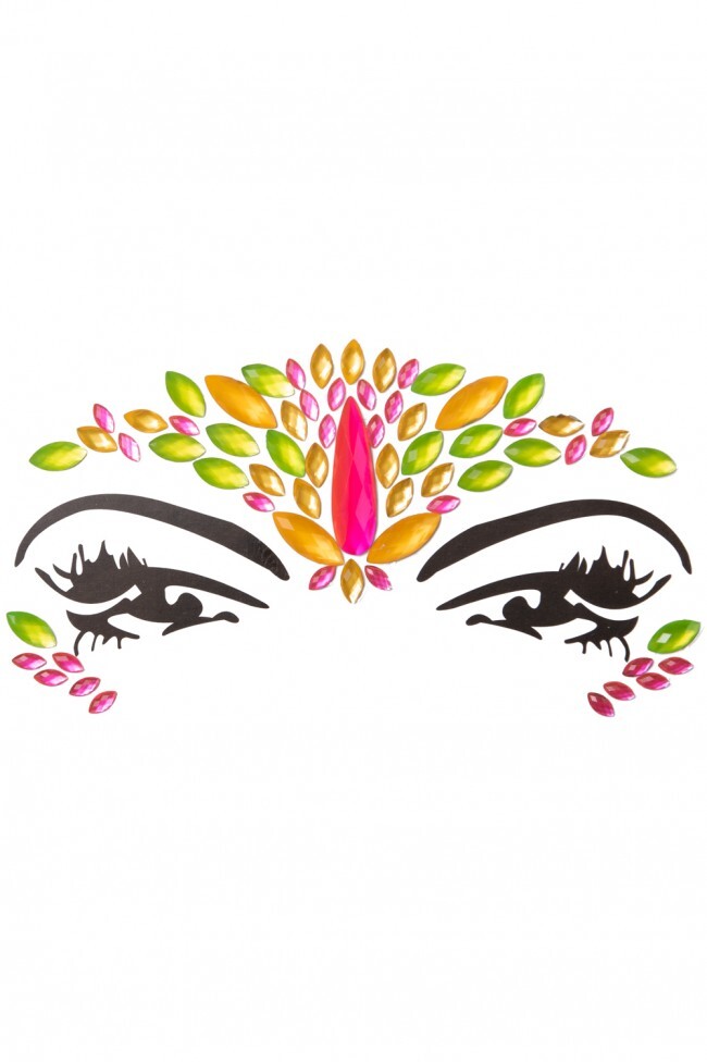 Neon glow gezichts-sticker multi