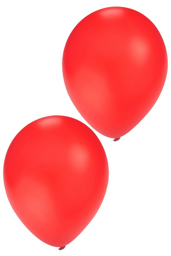 Helium ballon rood 10 inch per 50