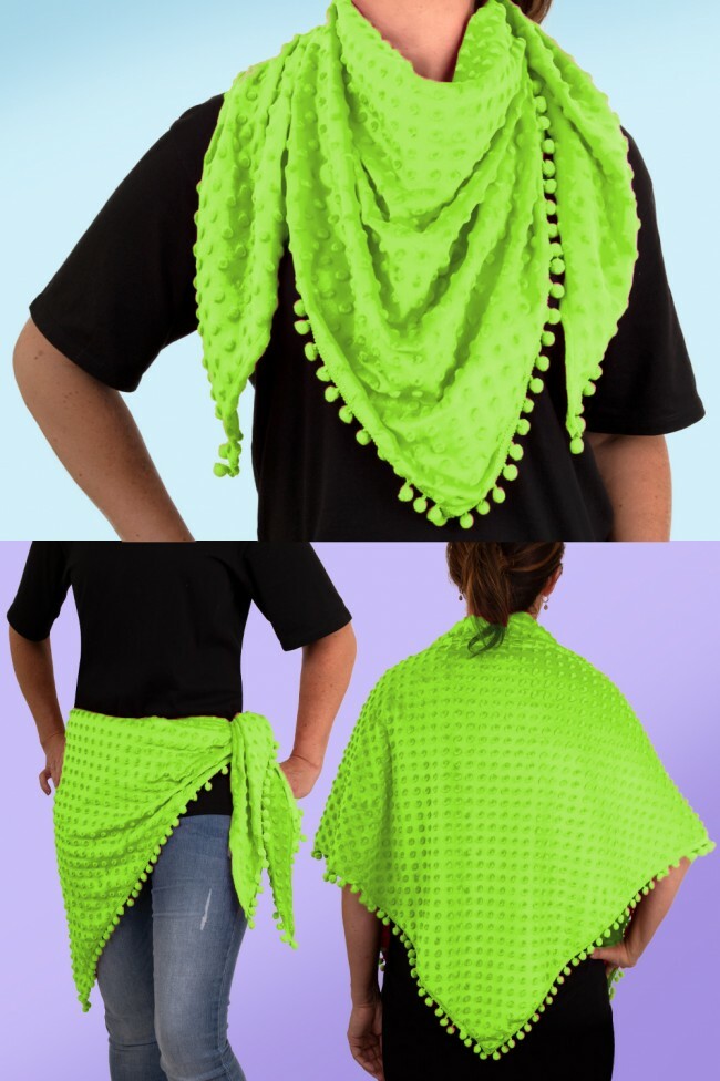 Driehoek sjaal Bubble Neon groen