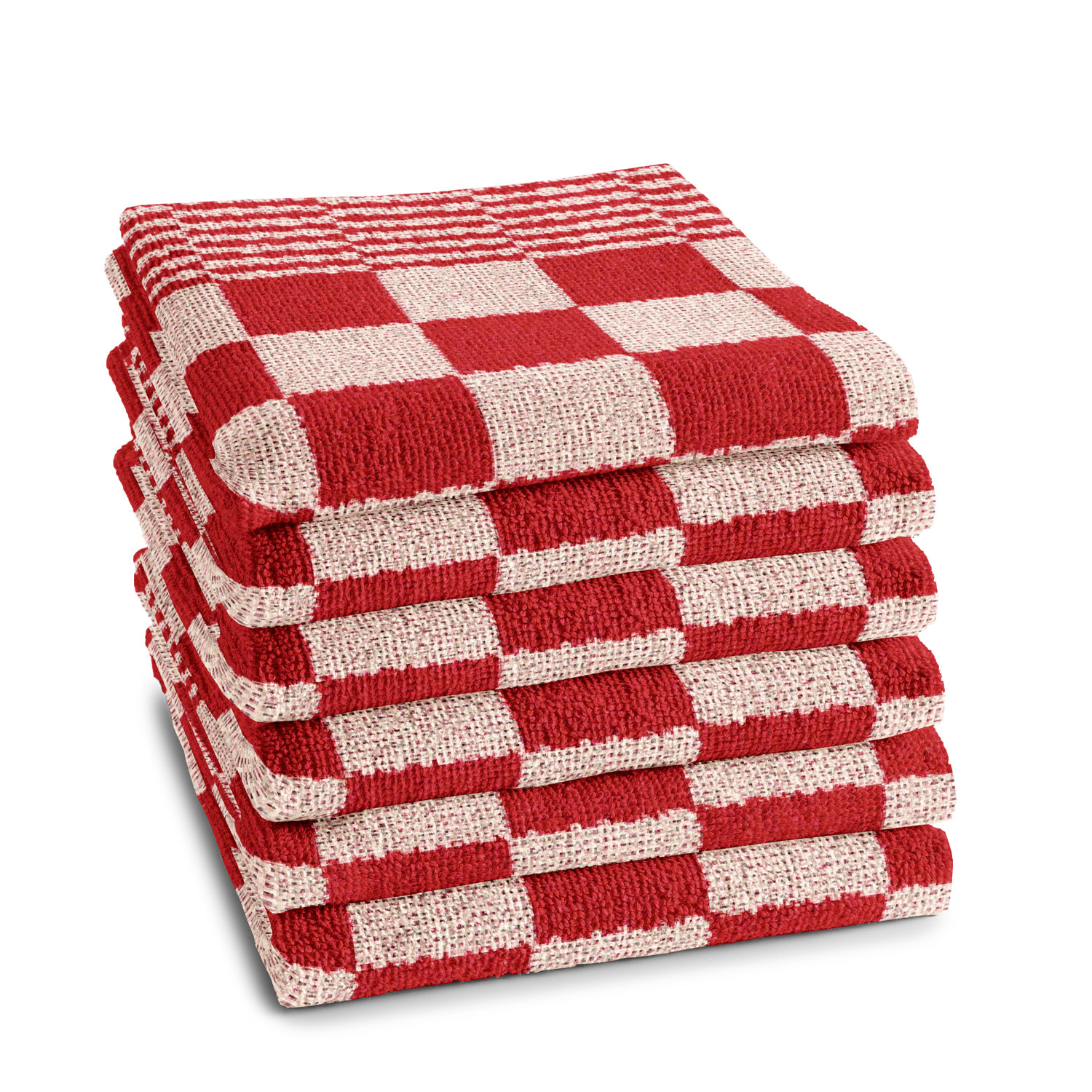 6x DDDDD keukendoek barbecue 50x55 cm red