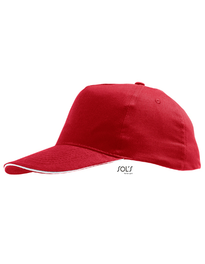 Cap Sunny rood/wit