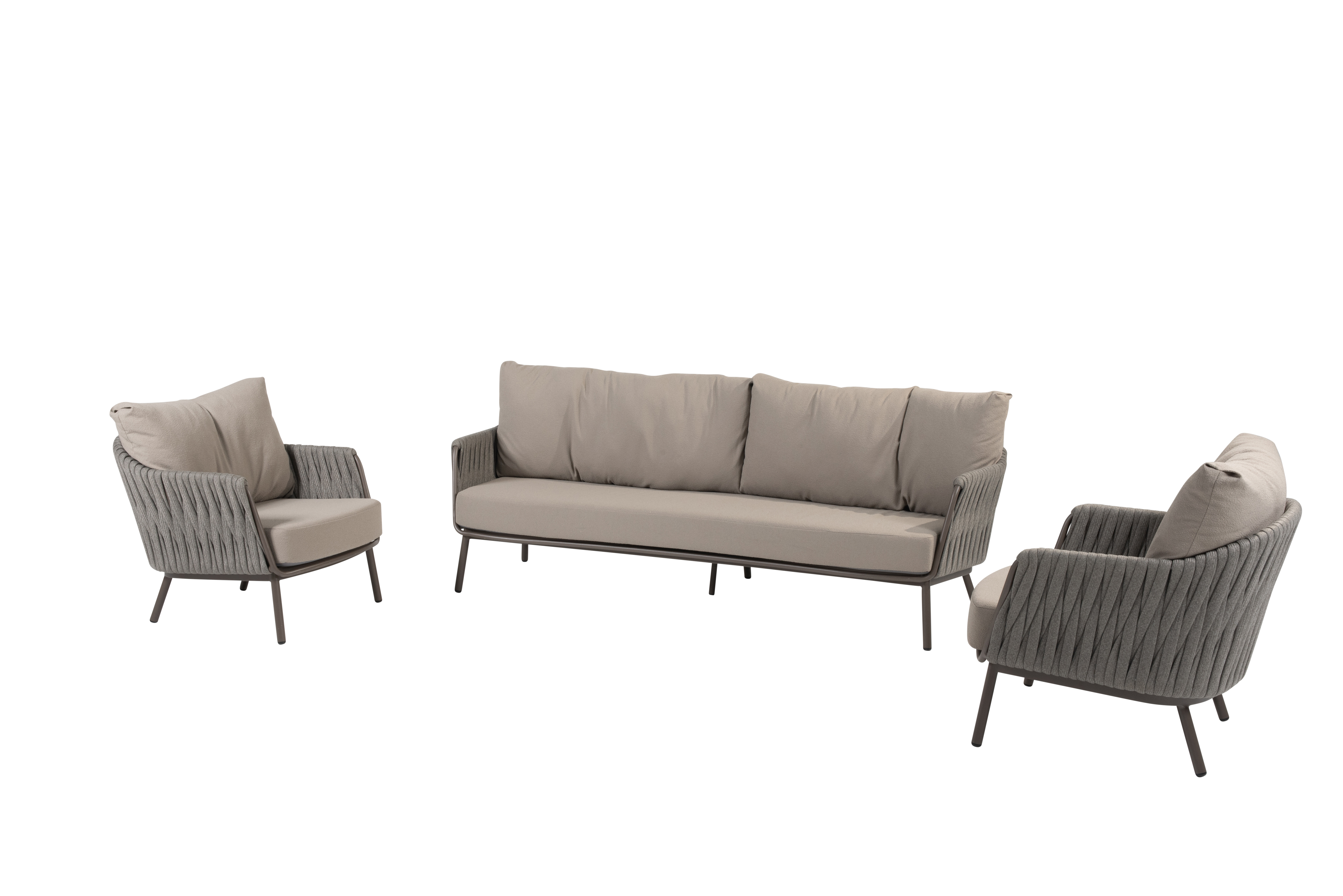 Taste by 4SO Cannes loungebank met 2 loungestoelen terre