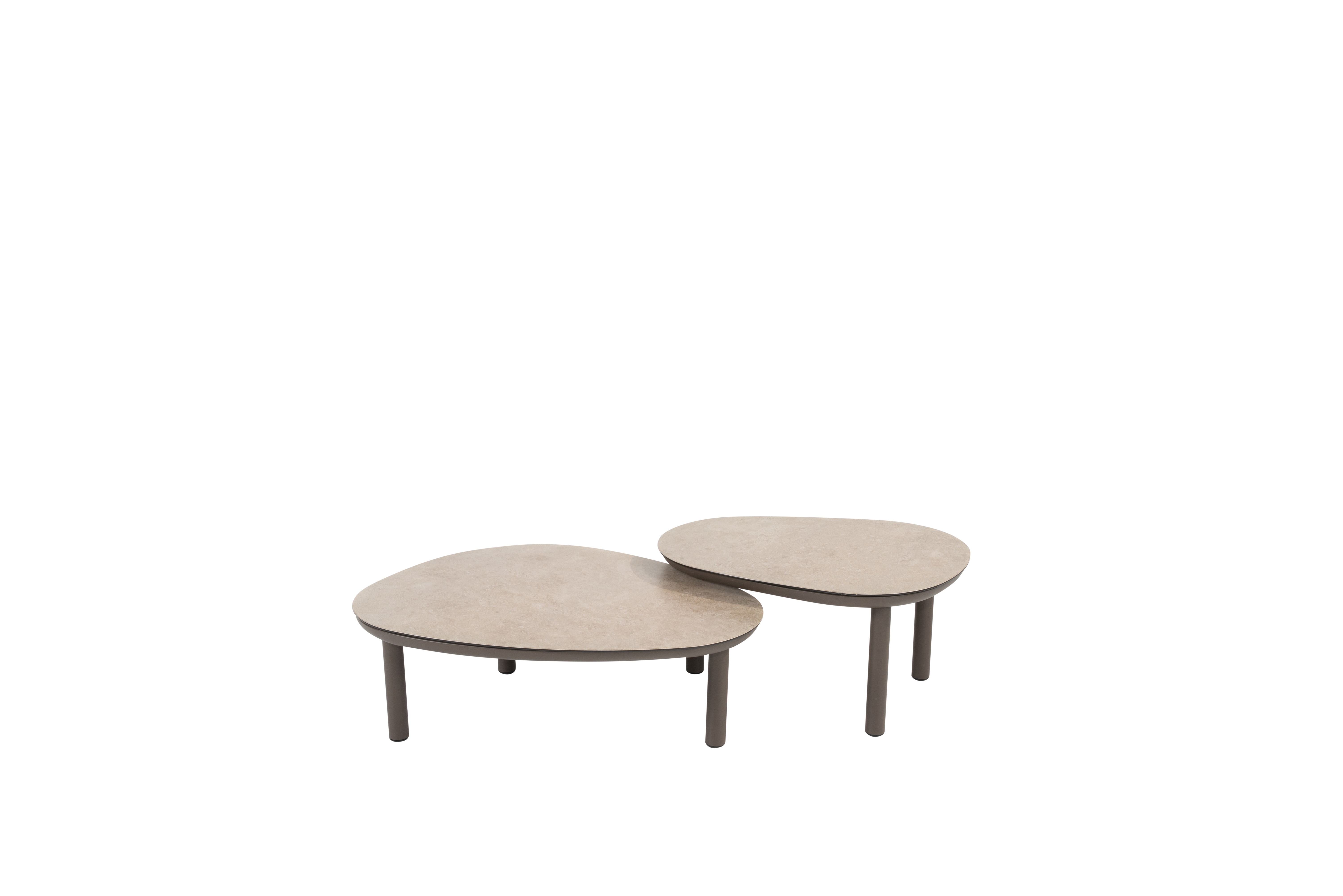 Taste by 4SO Monroe koffietafel set organische vorm 65 cm en 80 cm in terre