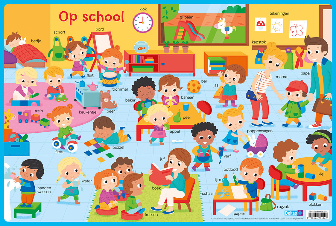 Educatieve onderleggers - Op school afbeelding