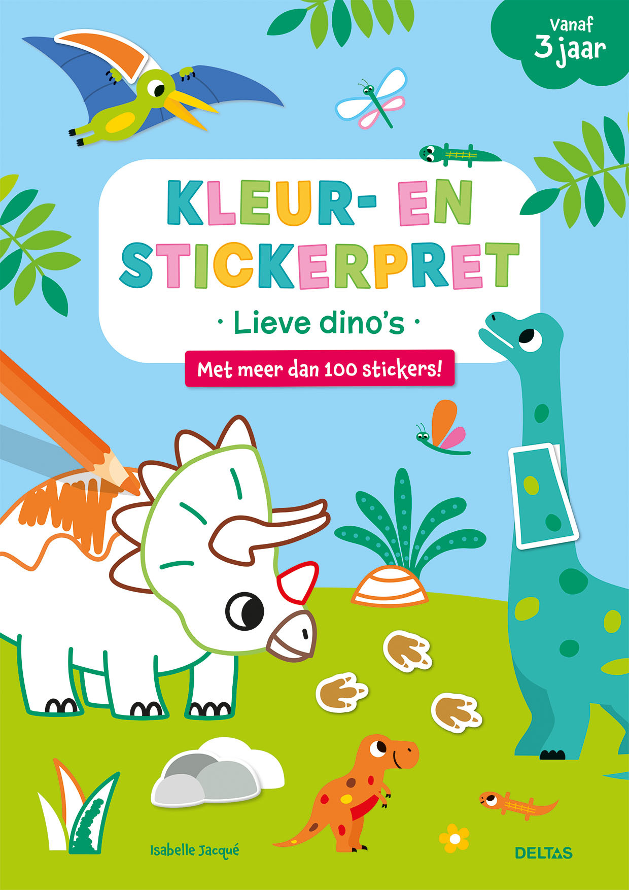 Deltas Kleur- en stickerpret - Lieve dino's vanaf 3 jaar