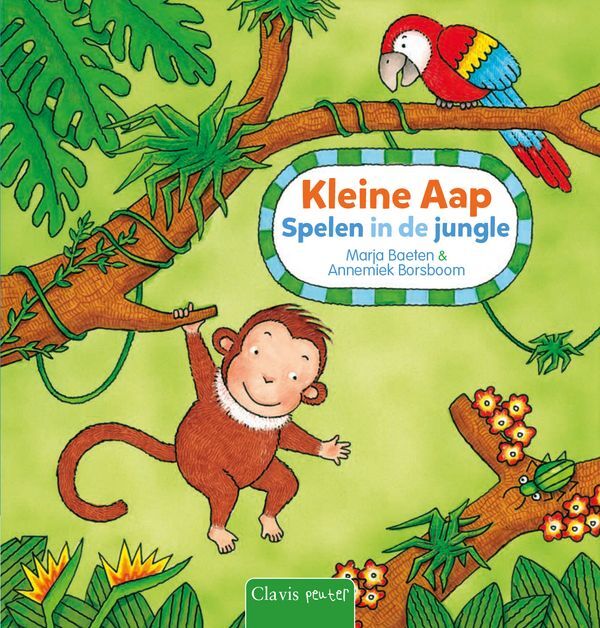 Kleine aap spelen in de jungle afbeelding