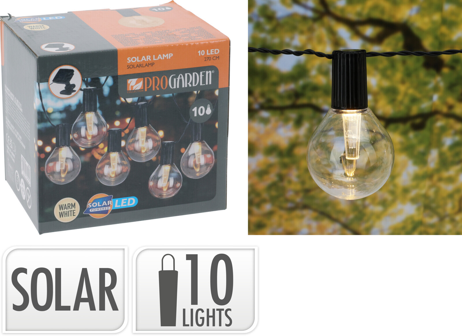 Feestverlichting solar 10led
