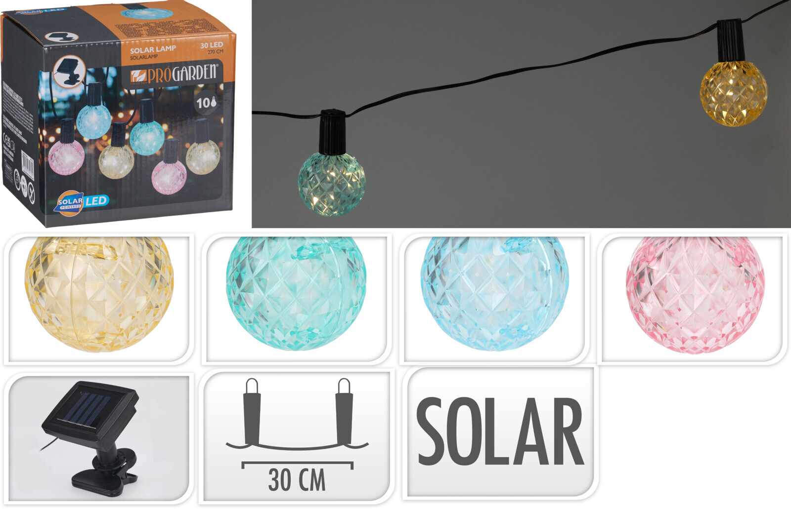 Feestverlichting solar 10led