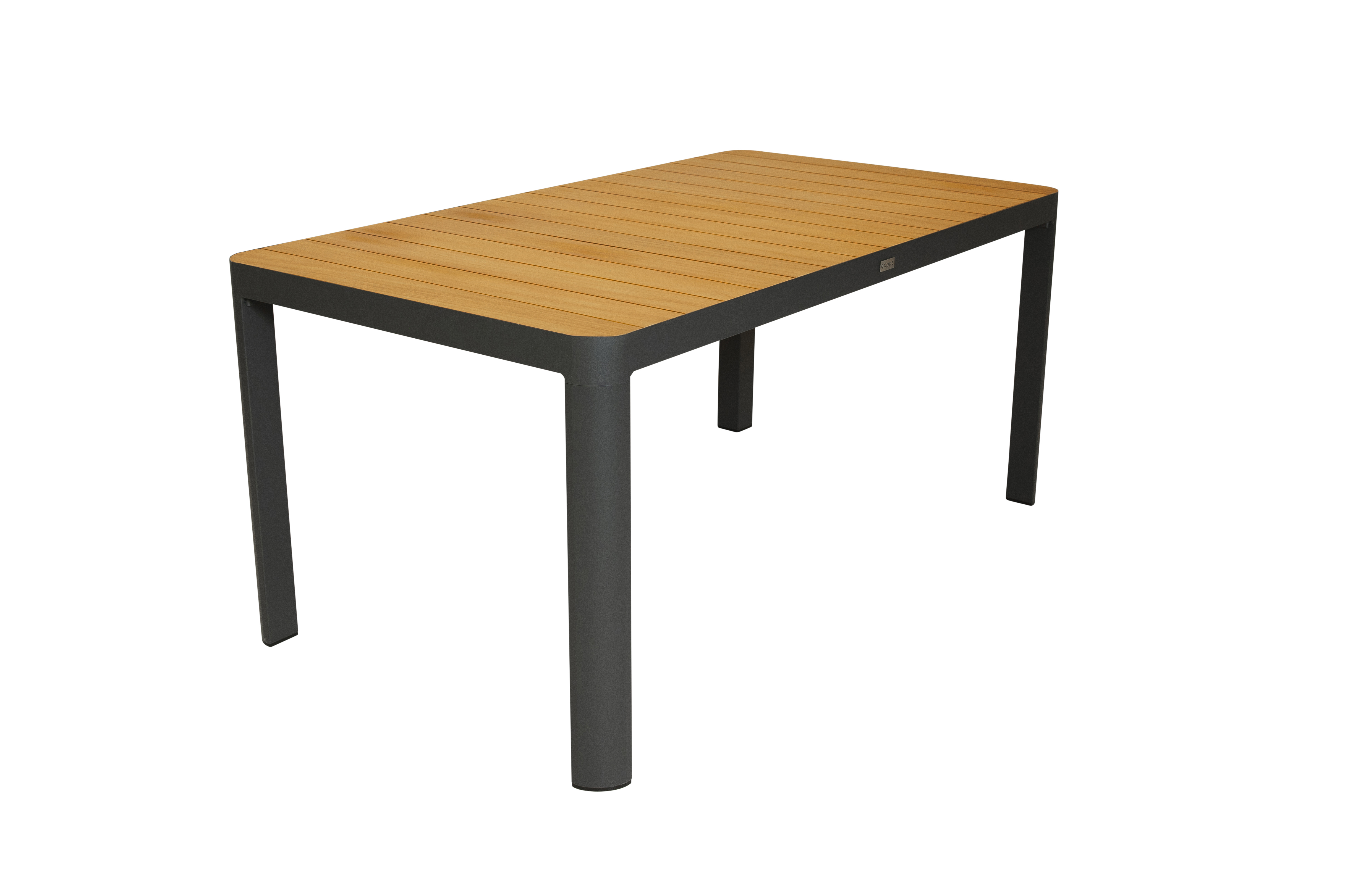Qopps Mikos tuintafel 160 x 90 cm teak blad frame antraciet