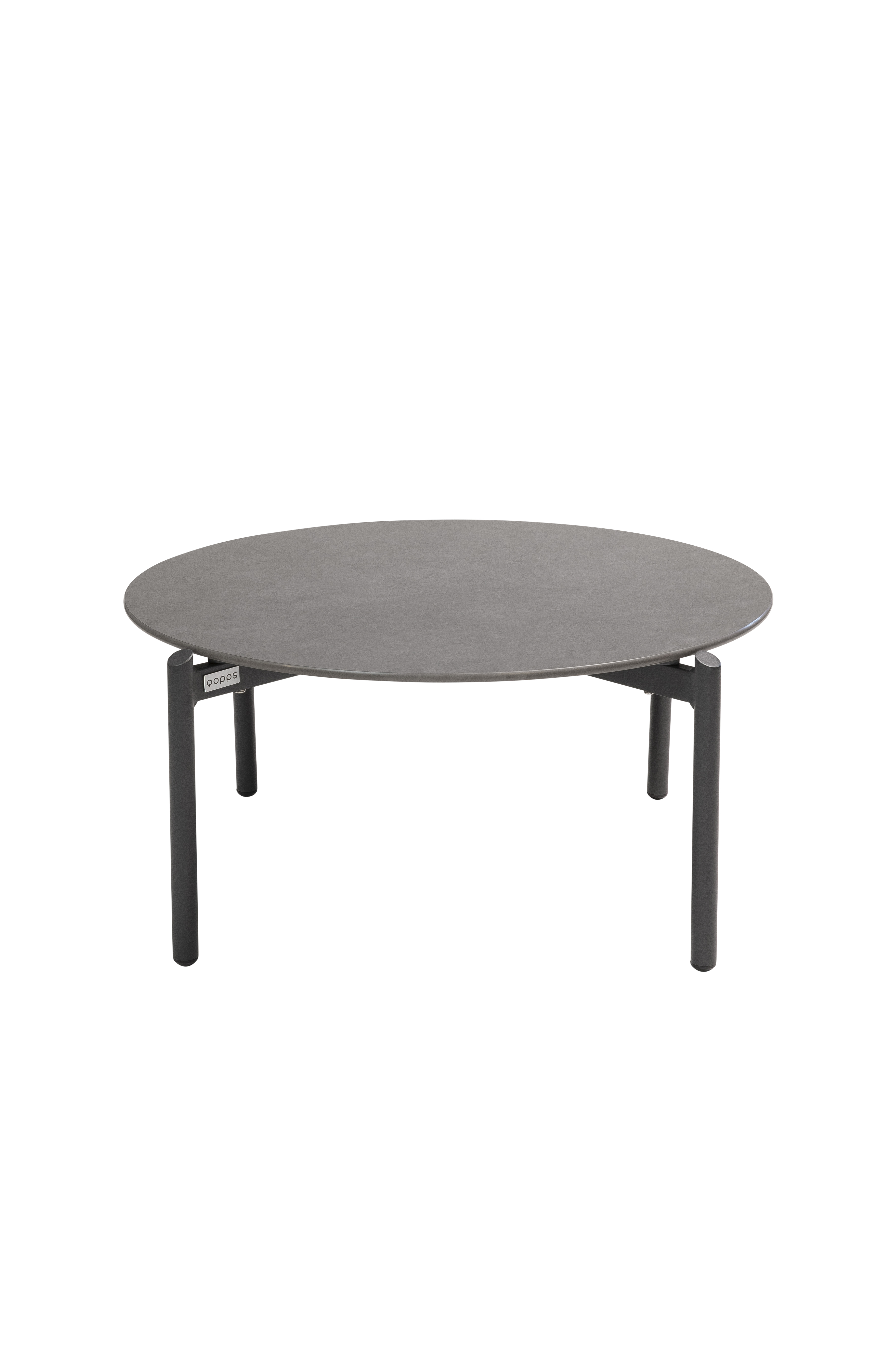 Qopps Dagoo koffie tafel 80 cm rond royal grey blad sinterstone