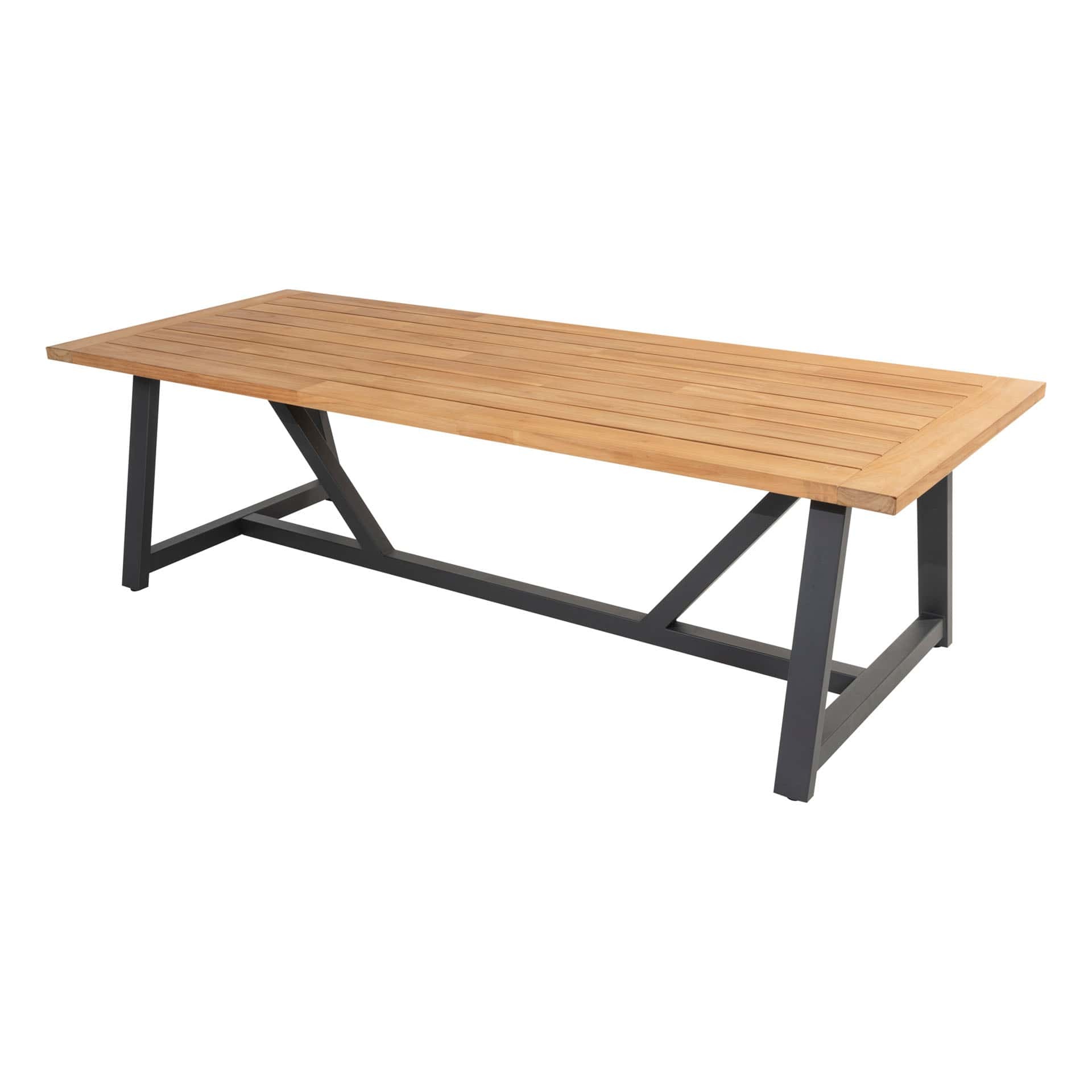 Taste 4SO Noah tafel teak 260 x 100 cm antraciet onderstel