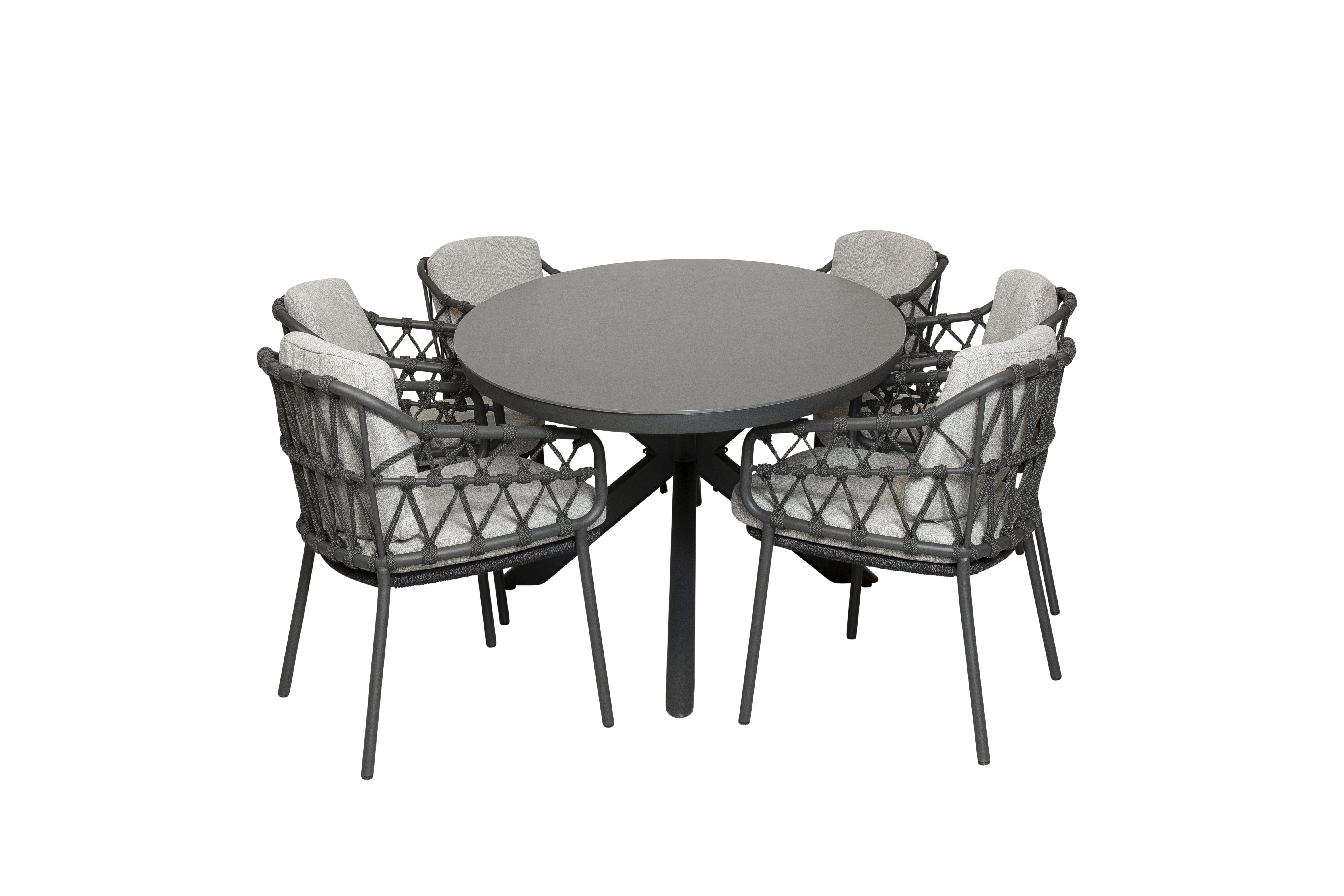 Qopps Vidas tuintafel met 4 4SO Calpi dining tuinstoelen