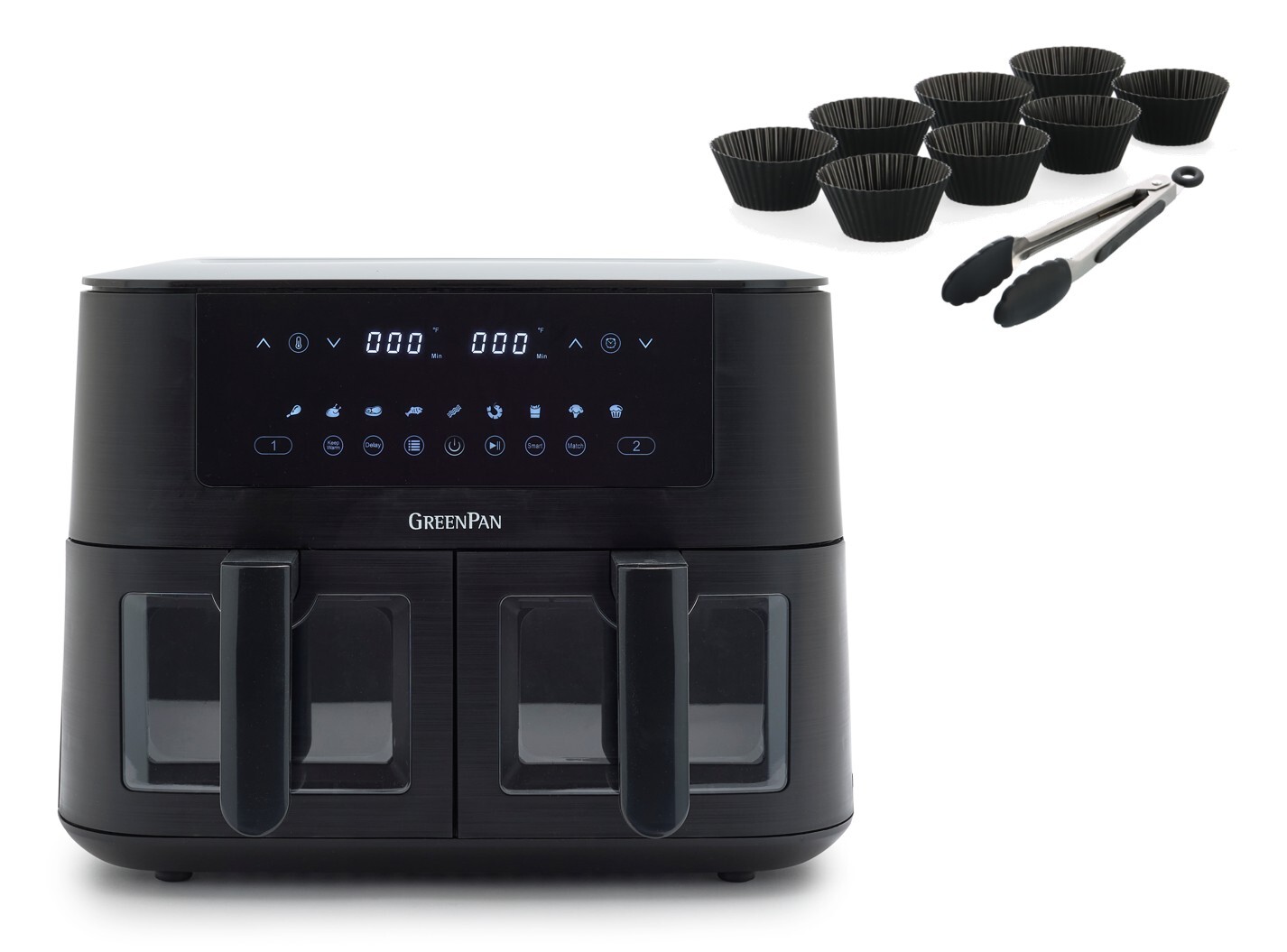 Greenpan Bistro airfryer dual XL 2 basket + basket 8-delig