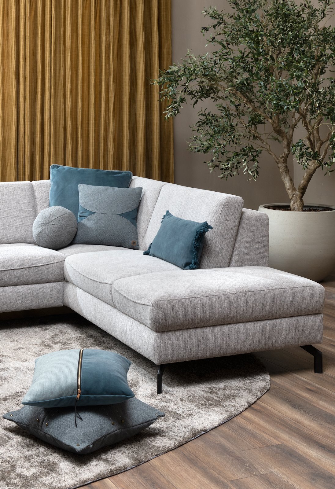 Coco Maison Timeless set van 6 kussens blauw