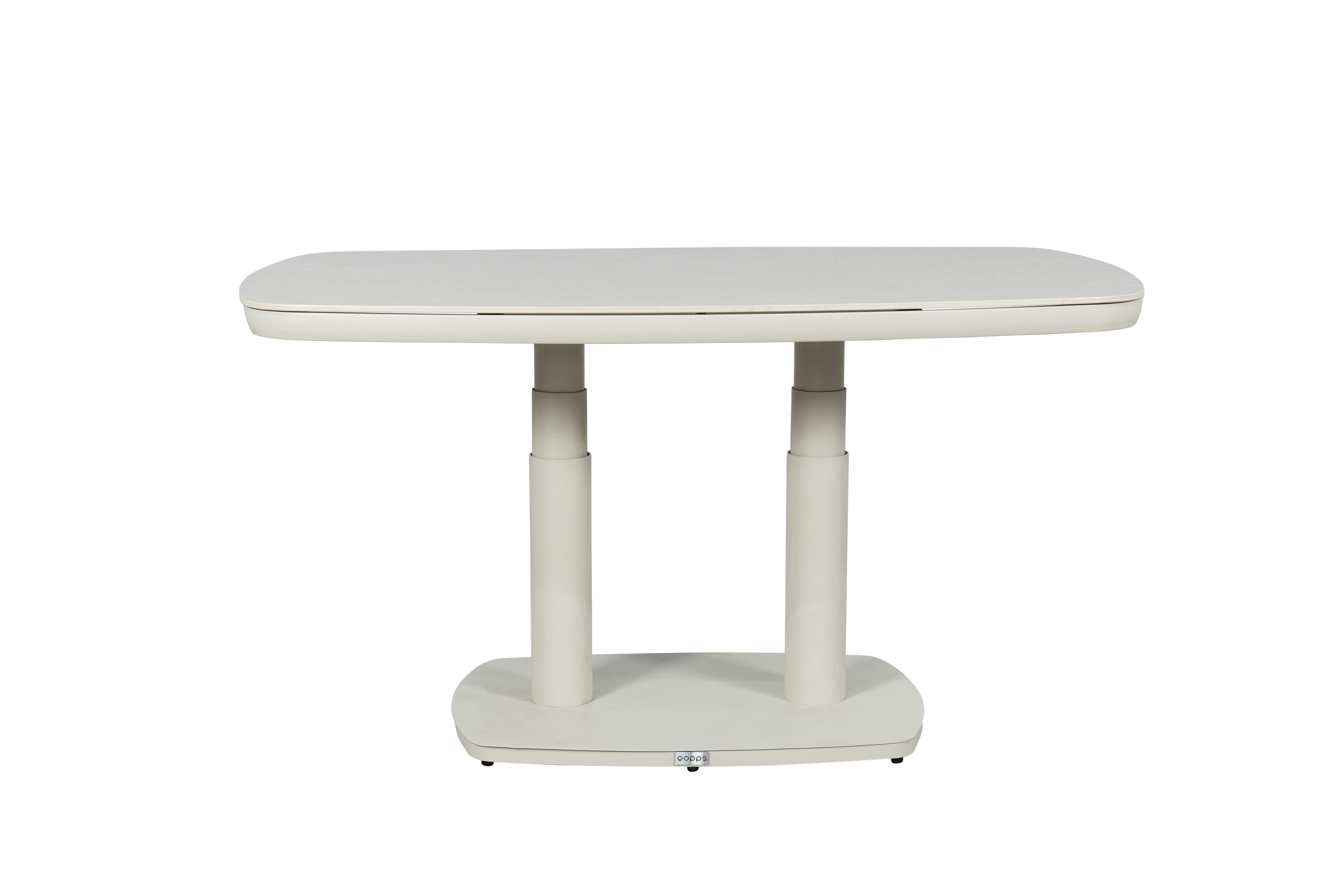 Qopps Elena in hoogte verstelbare tuintafel 135x83 cm latte light