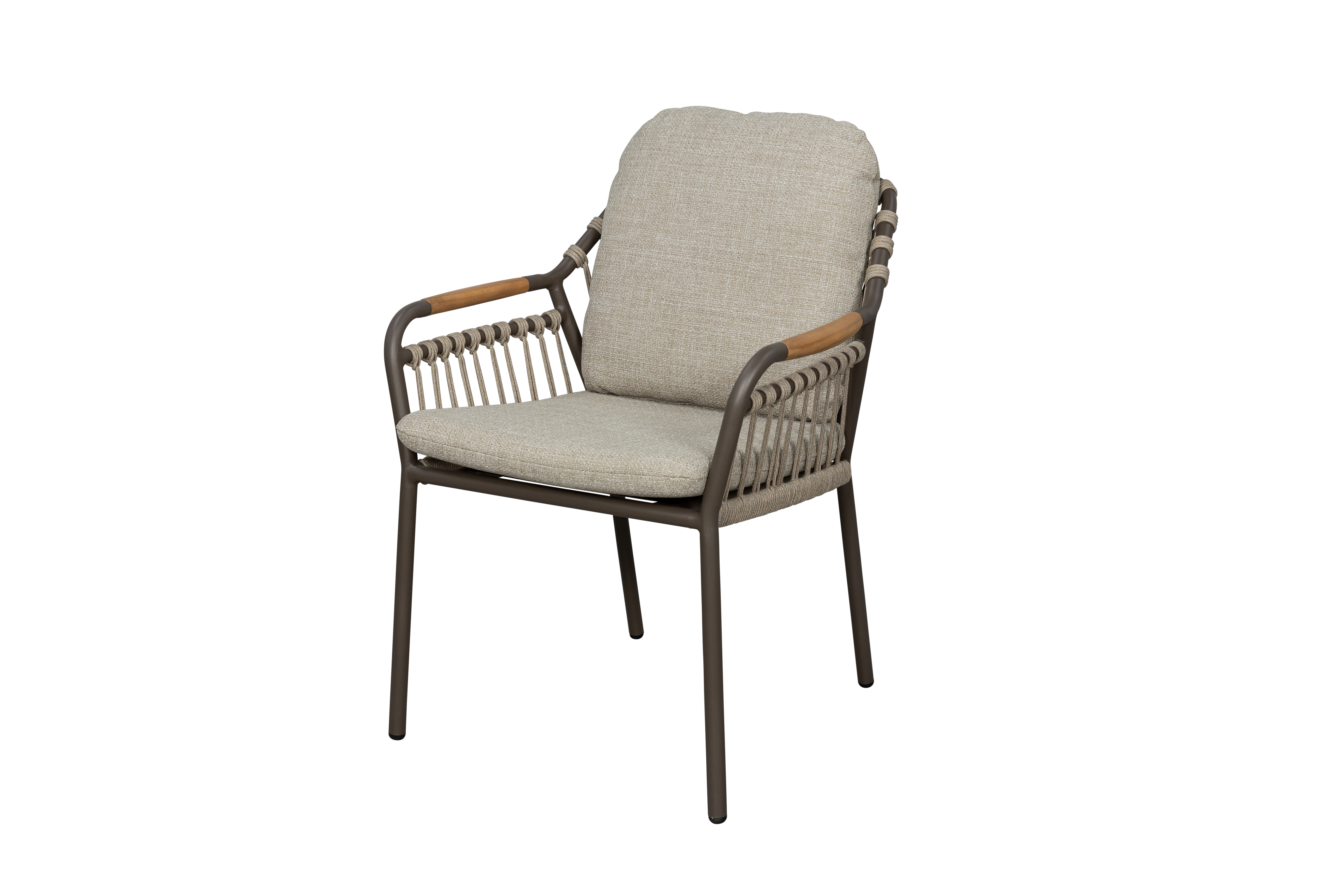 Qopps Egina dining tuinstoel stapelbaar earth met rope