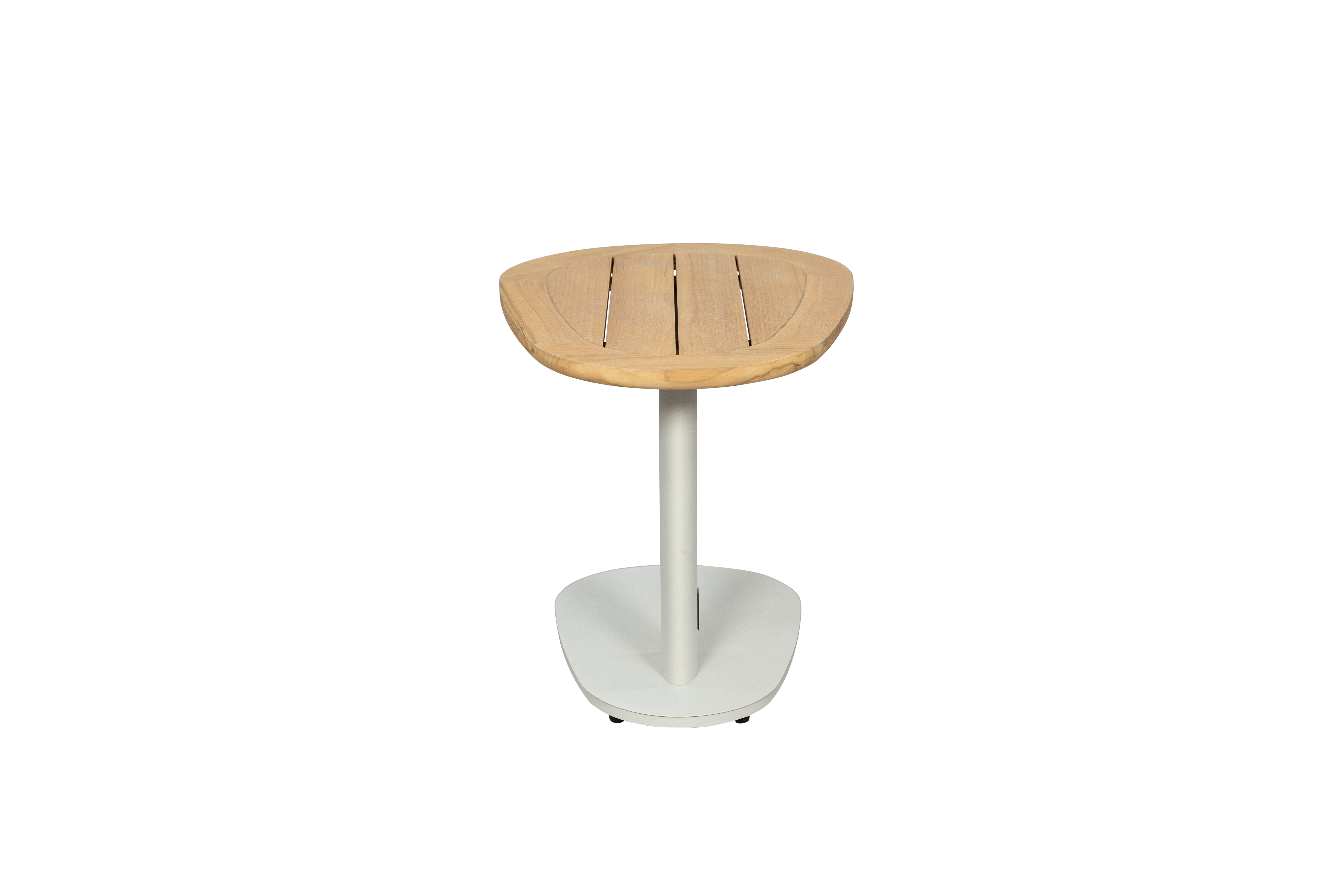 Qopps Elena bijzettafel organisch teak blad latte light