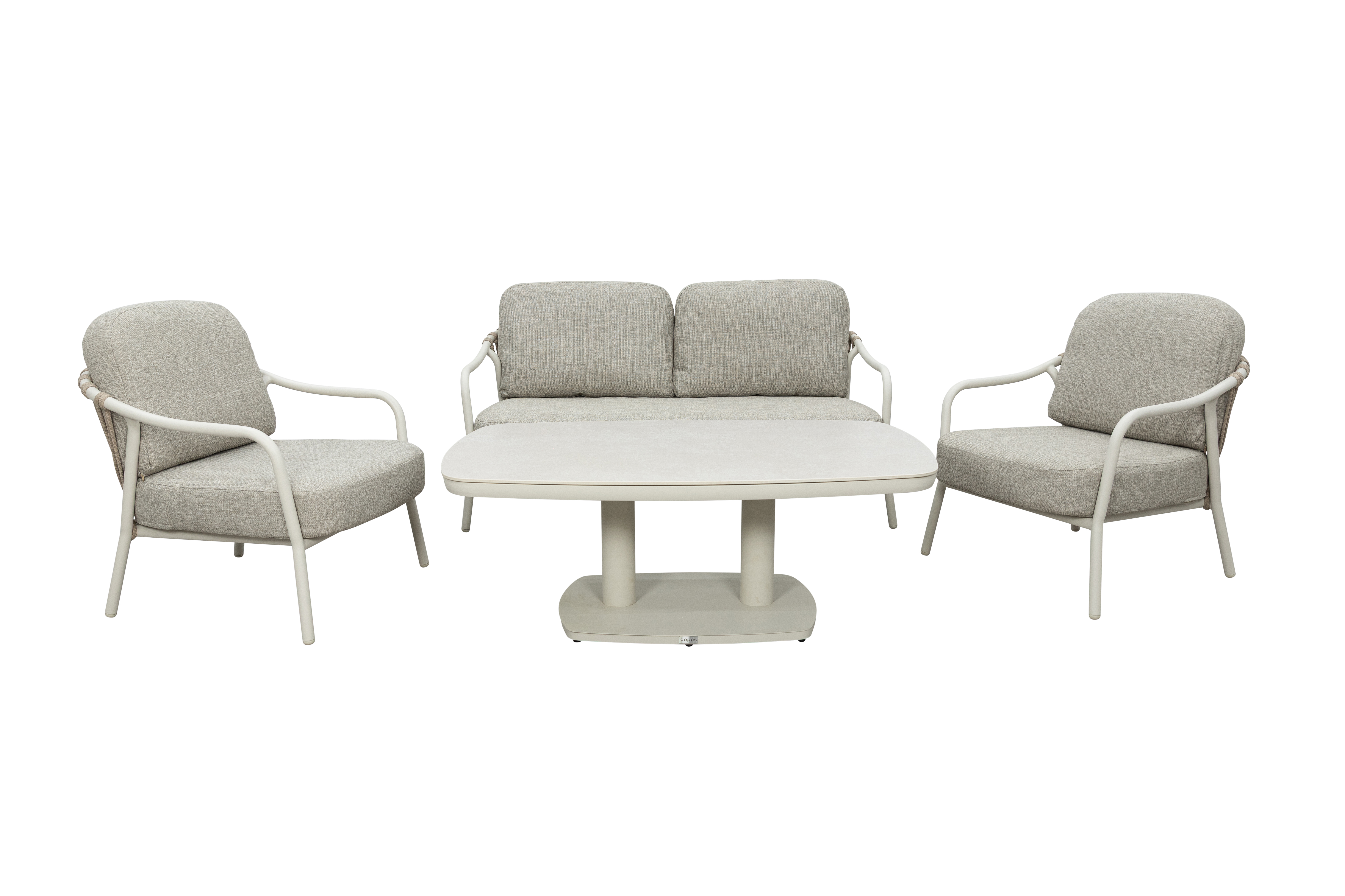Qopps Ivans loungeset met Elena in hoogte verstelbare tuintafel