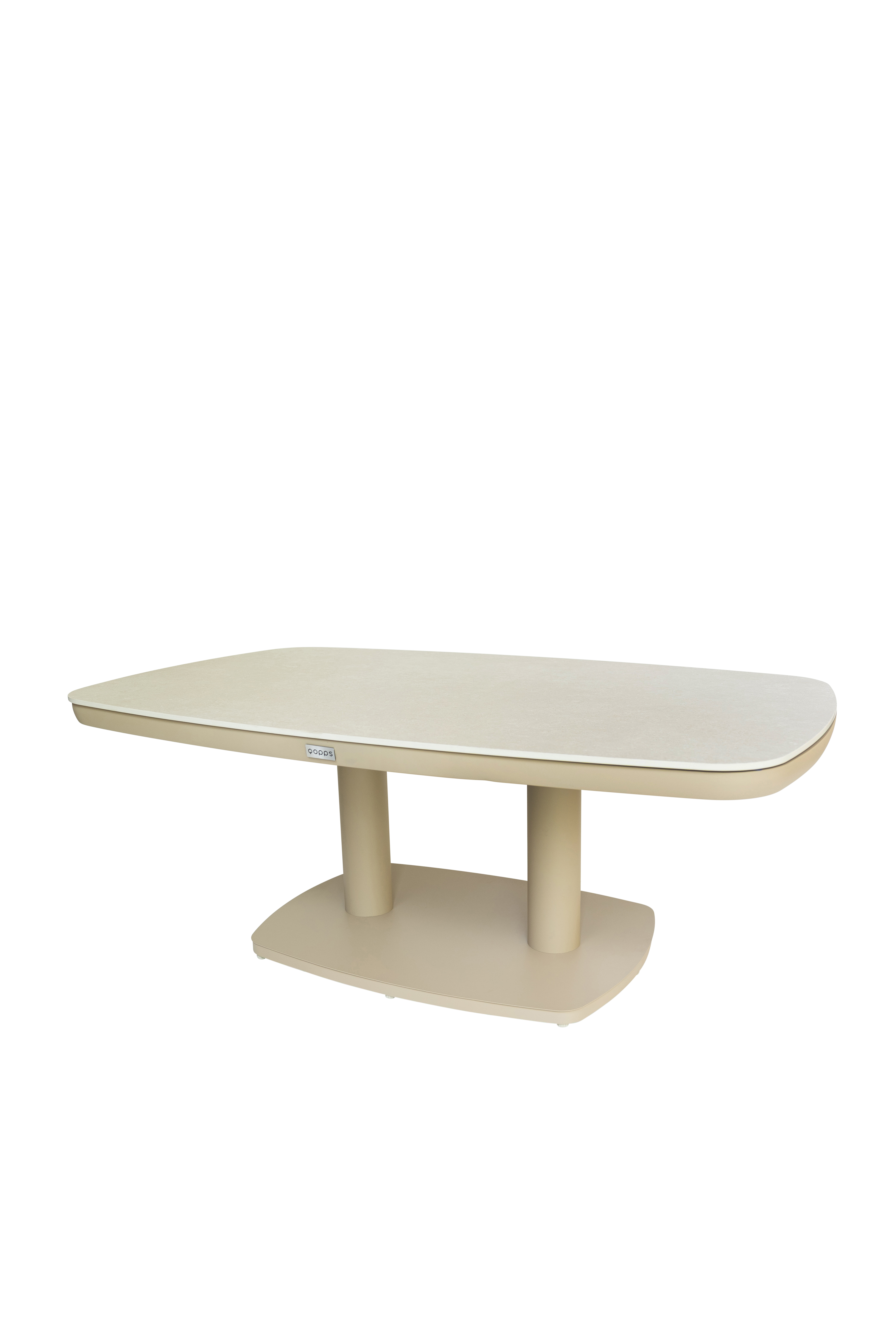 Qopps Celsa in hoogte verstelbare tuintafel 135x83 cm latte light