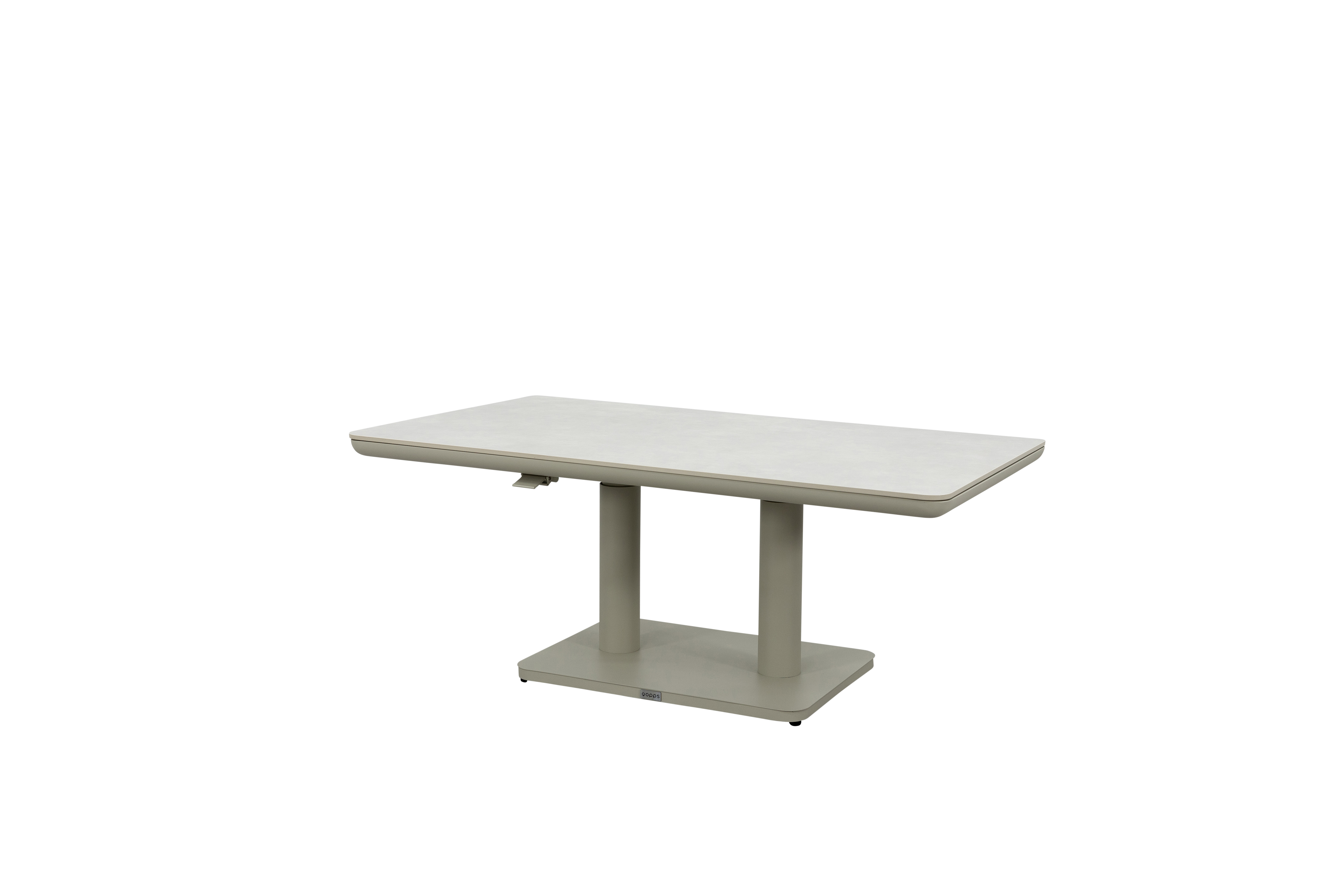 Qopps Rizon in hoogte verstelbare tuintafel 140 x 80 latte light