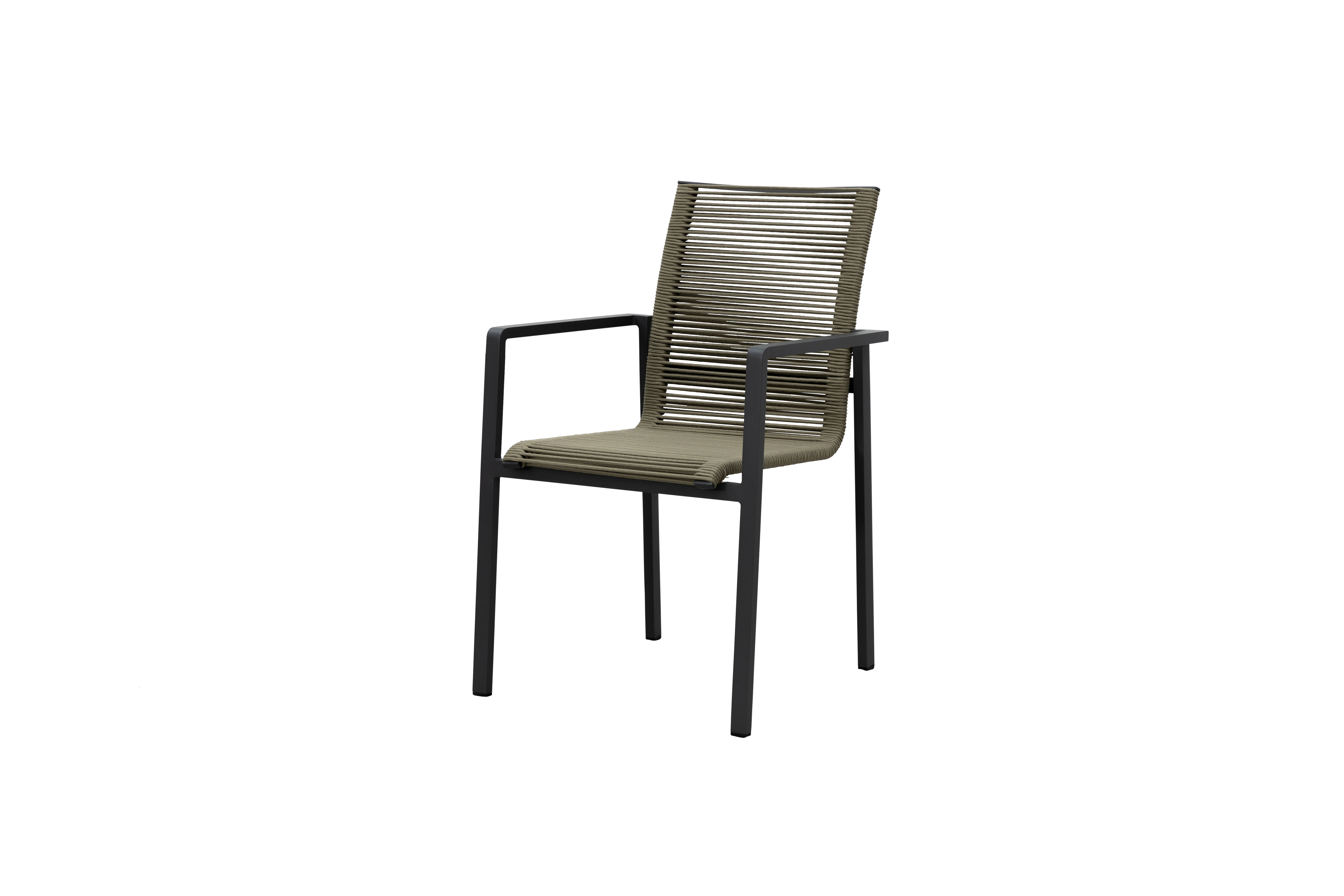 Stilo stapelbare tuinstoel met rope champagne frame antraciet