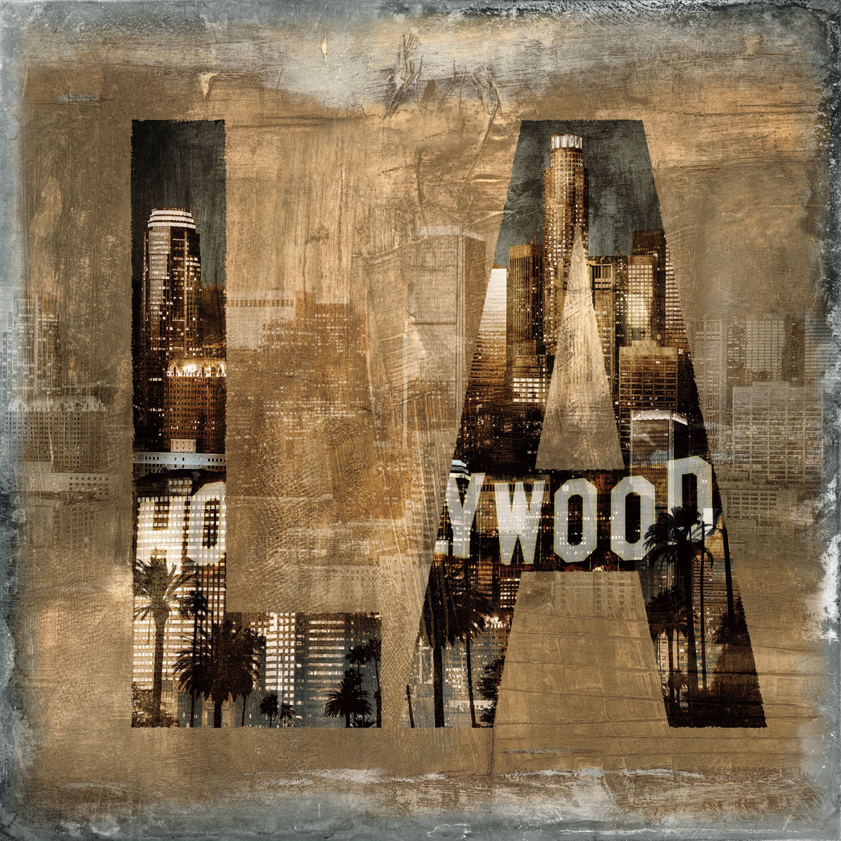 Glasschilderij LA Hollywood
