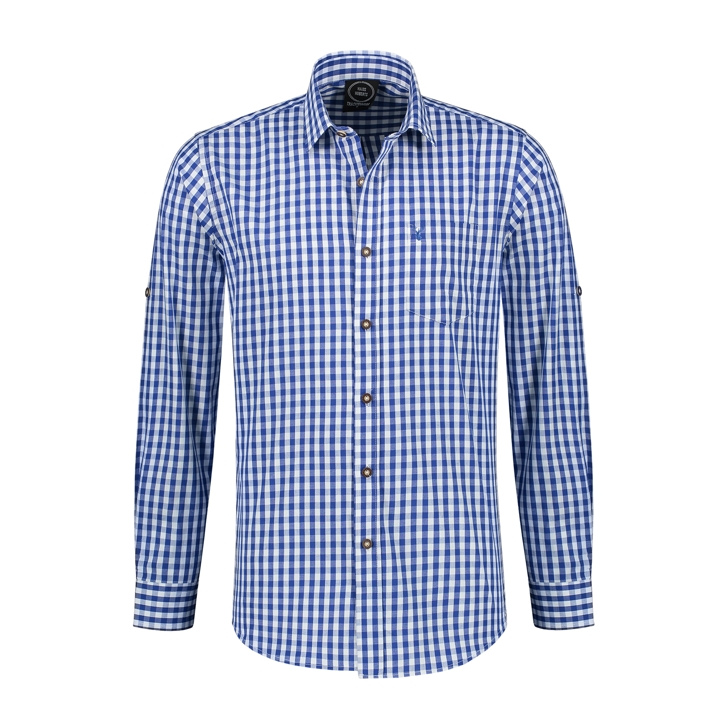 Blauw witte ruit blouse