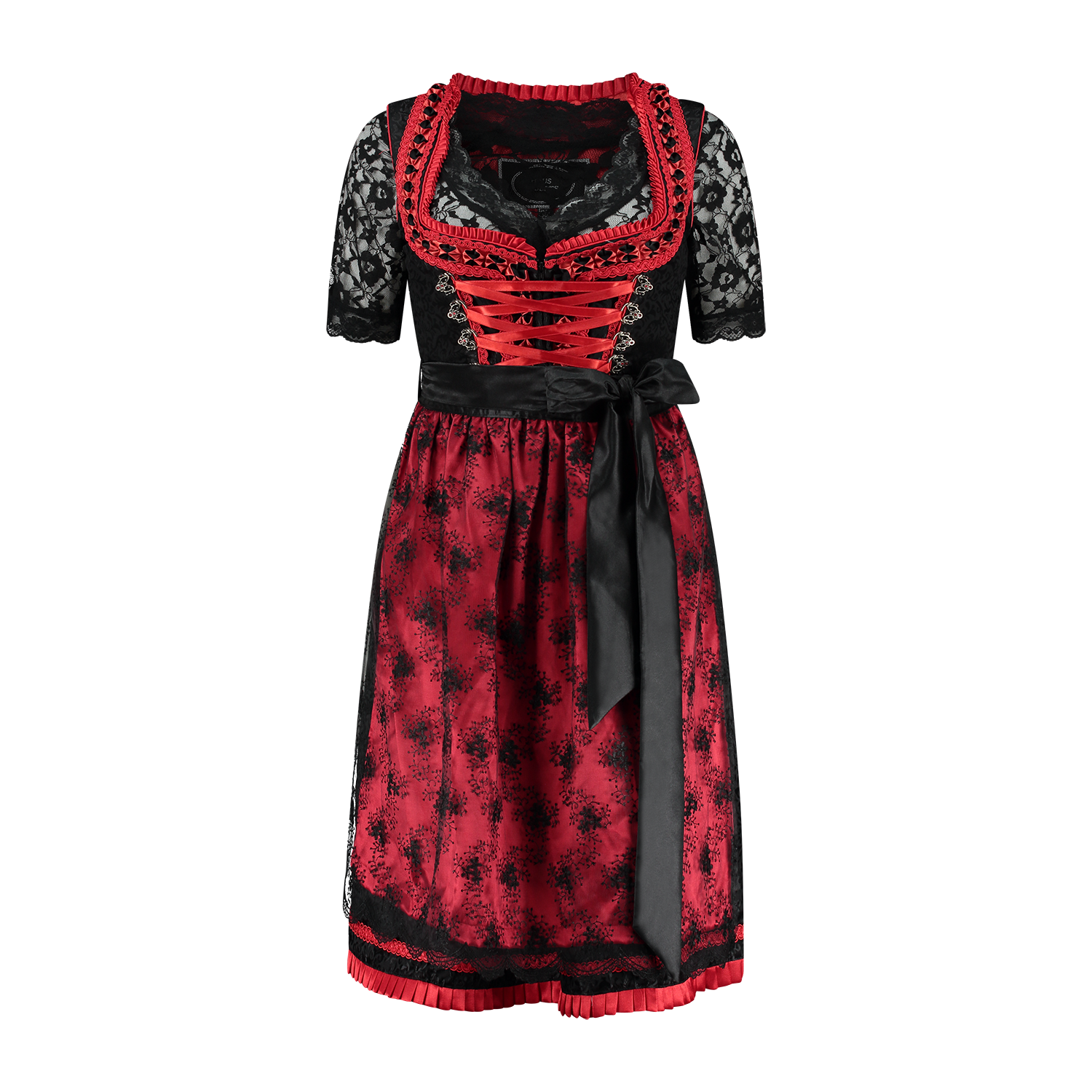 Dirndl Star zwart rood