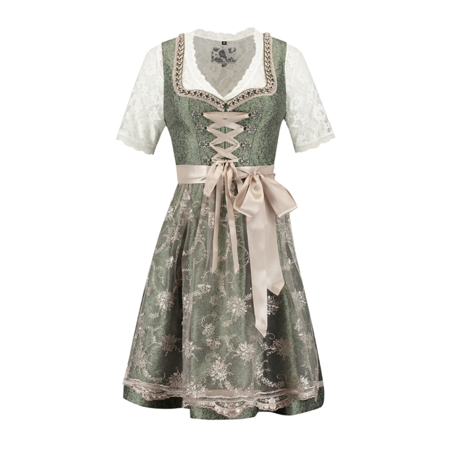 Dirndl groen creme 2 delig