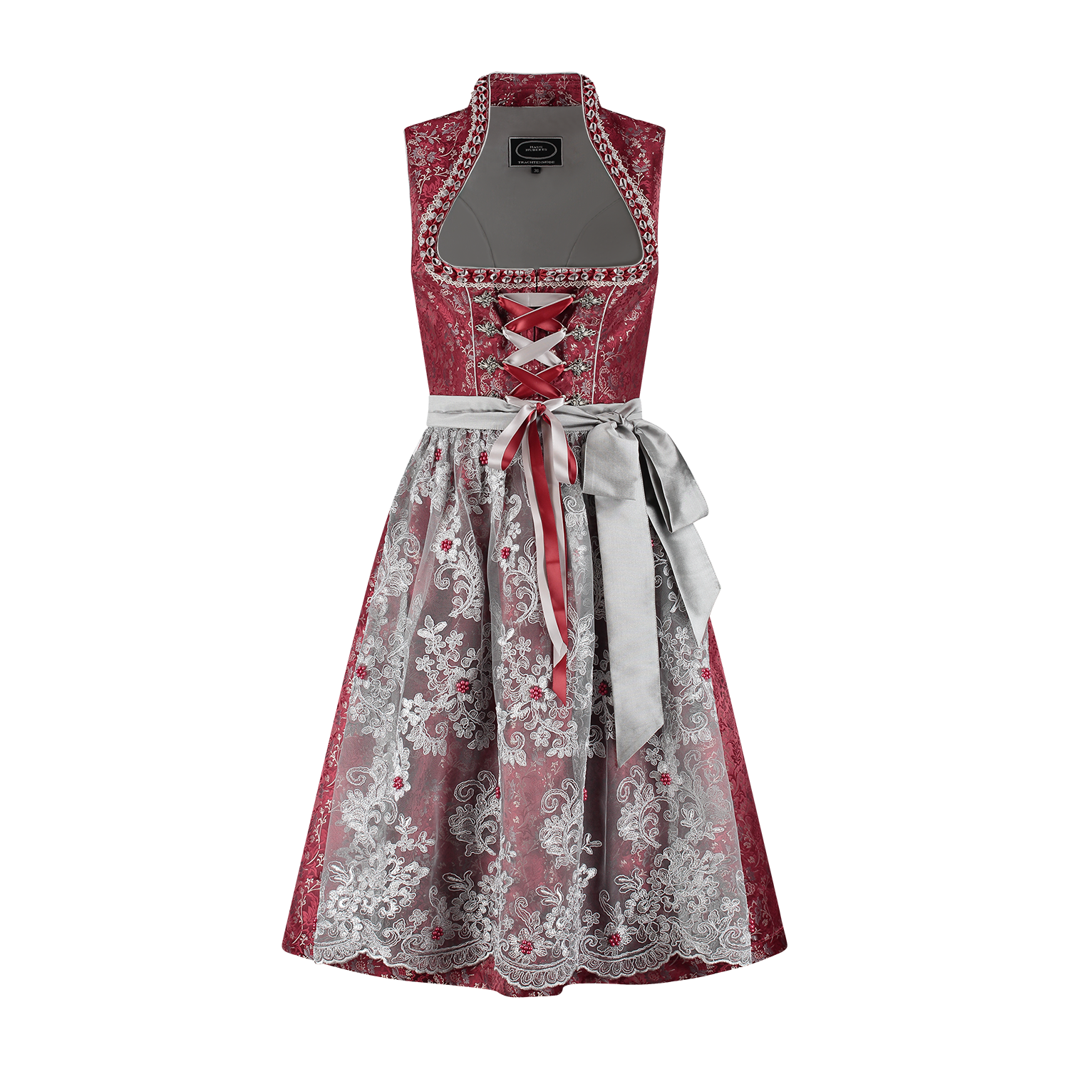 Dirndl Jacquard met parelschort