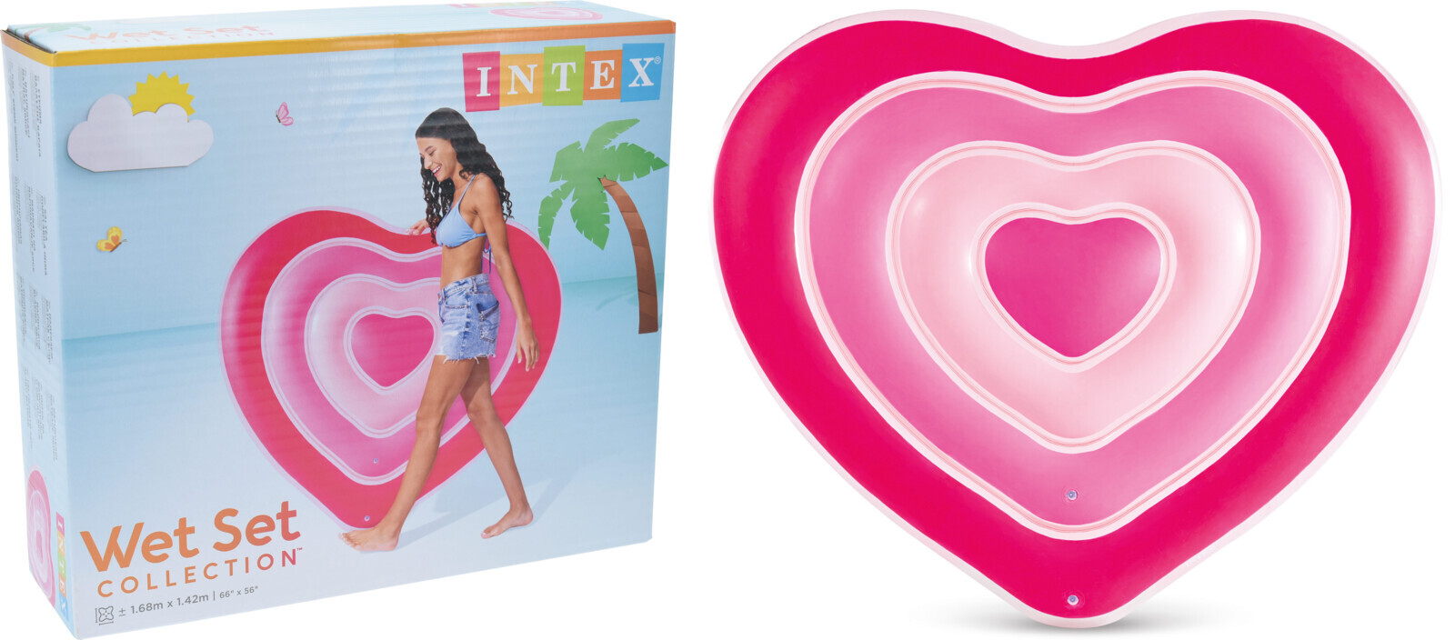 Intex sweet heart float mat, 168x142cm