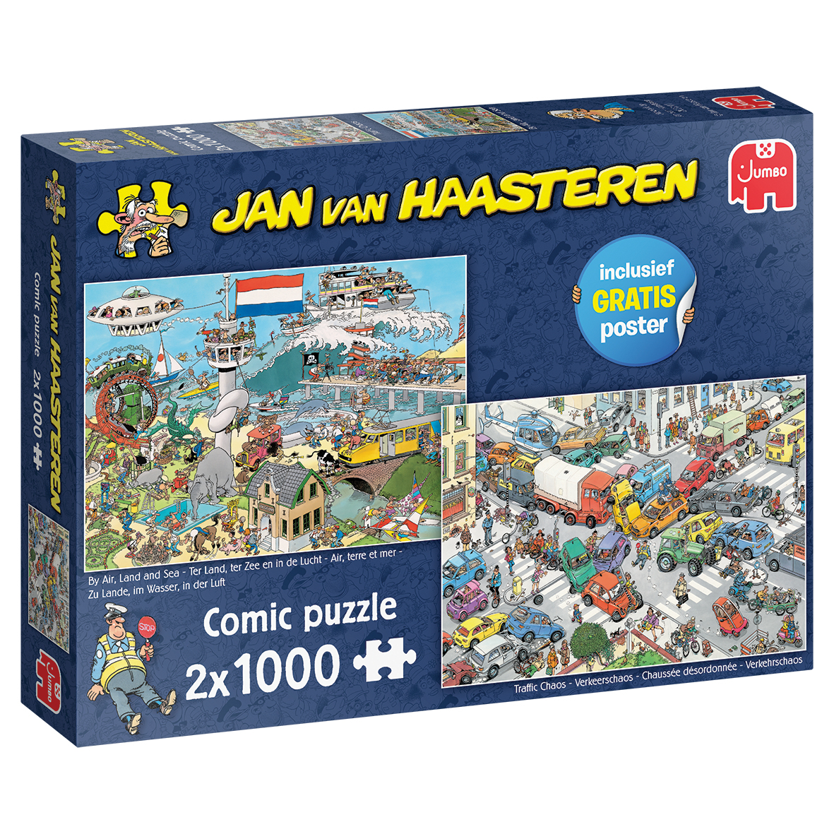 Jumbo Jan van Haasteren Verkeerschaos & Ter land, ter Zee en in de lucht 2x1000 stukjes