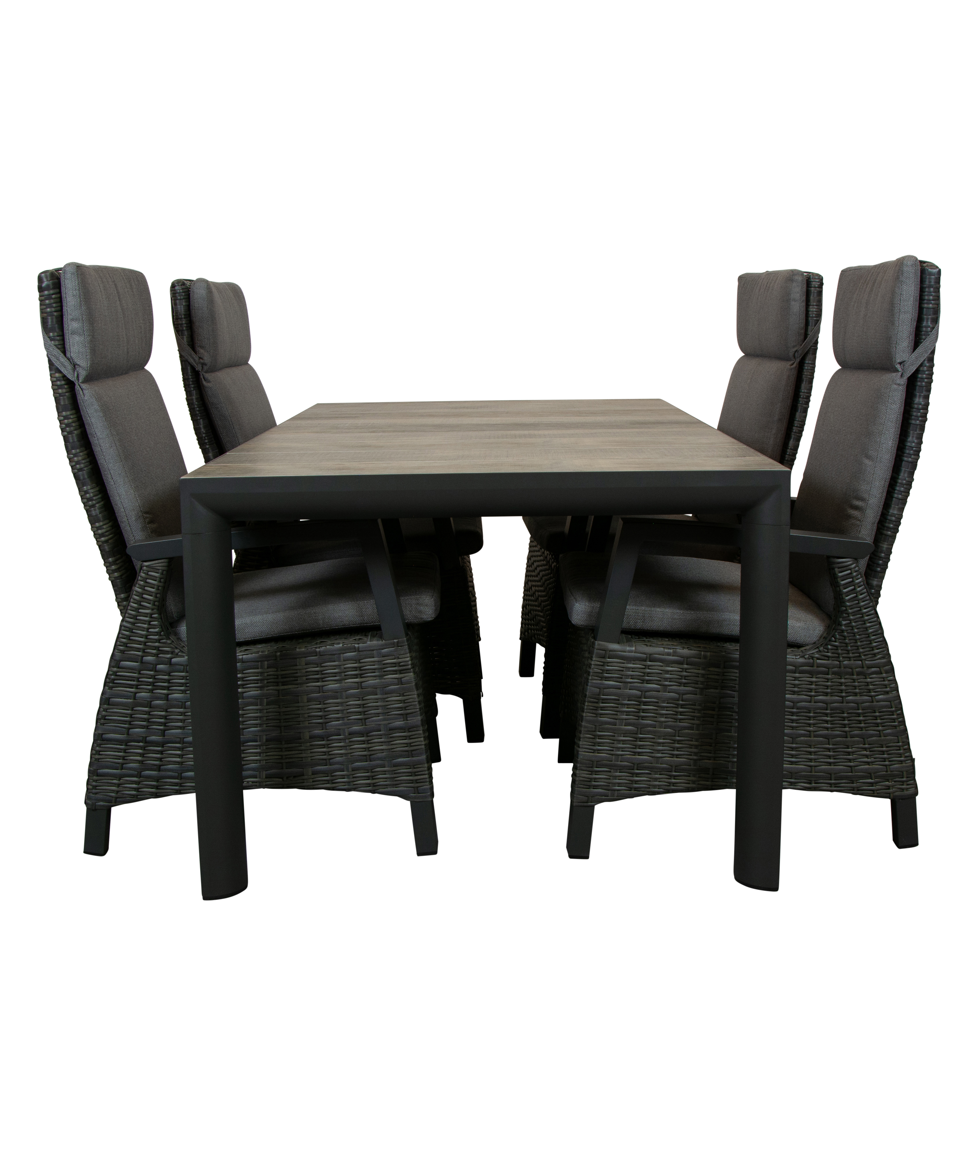 Qopps tuintafel kings 180 met 4 verstelbare Darwin tuinstoel