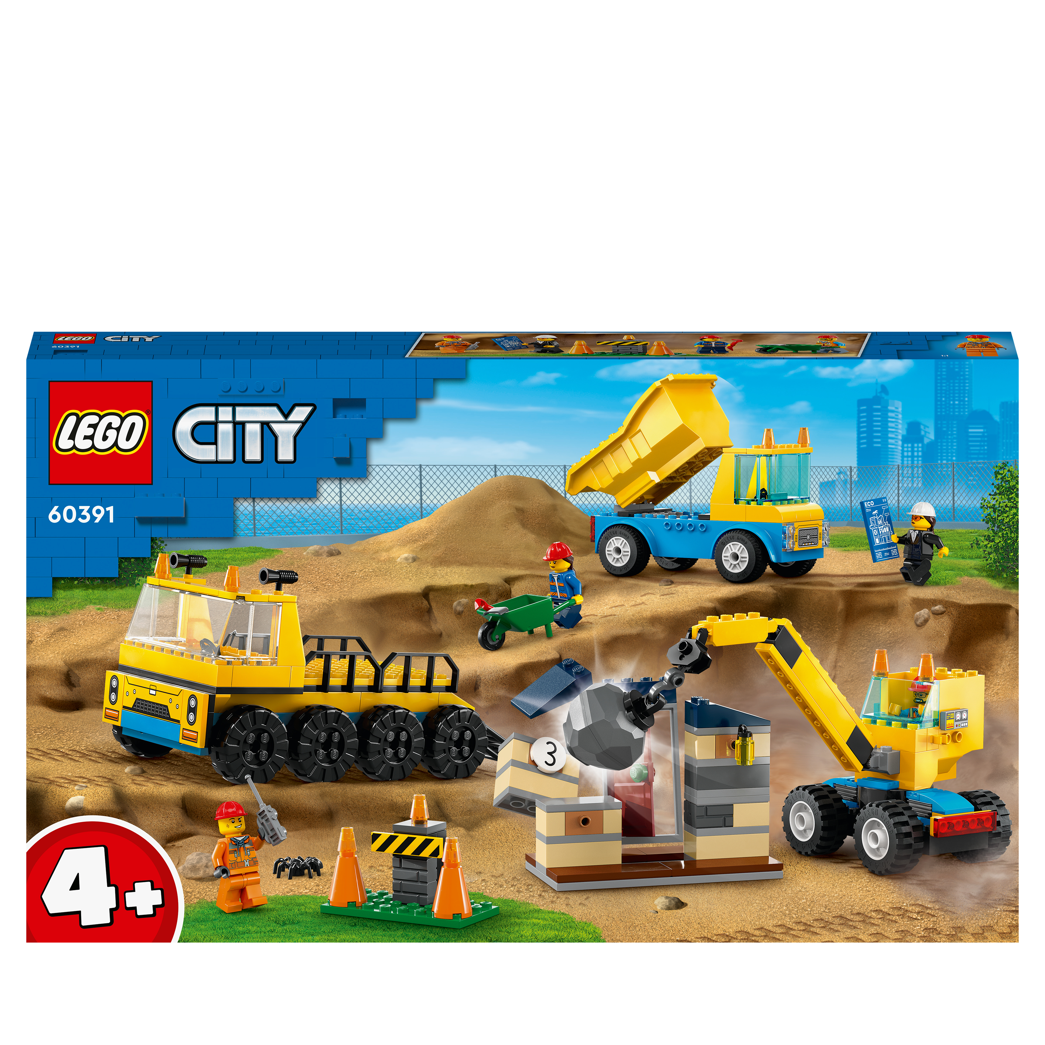 LEGOÂ® City 60391 Bouwvoertuigen en kraan met sloopkogel