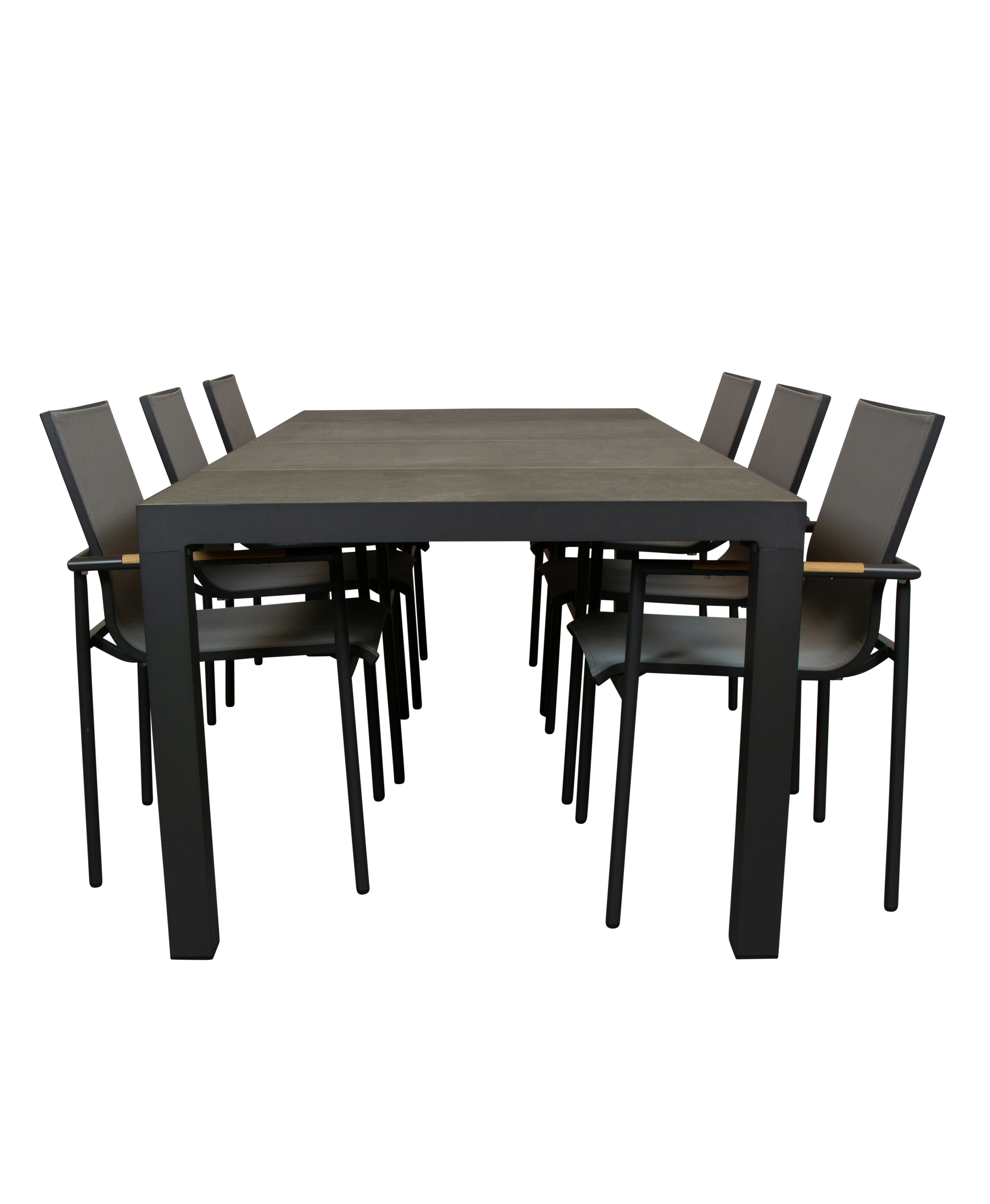Qopps Levas tuintafel met Tulsi stapelbare tuinstoel
