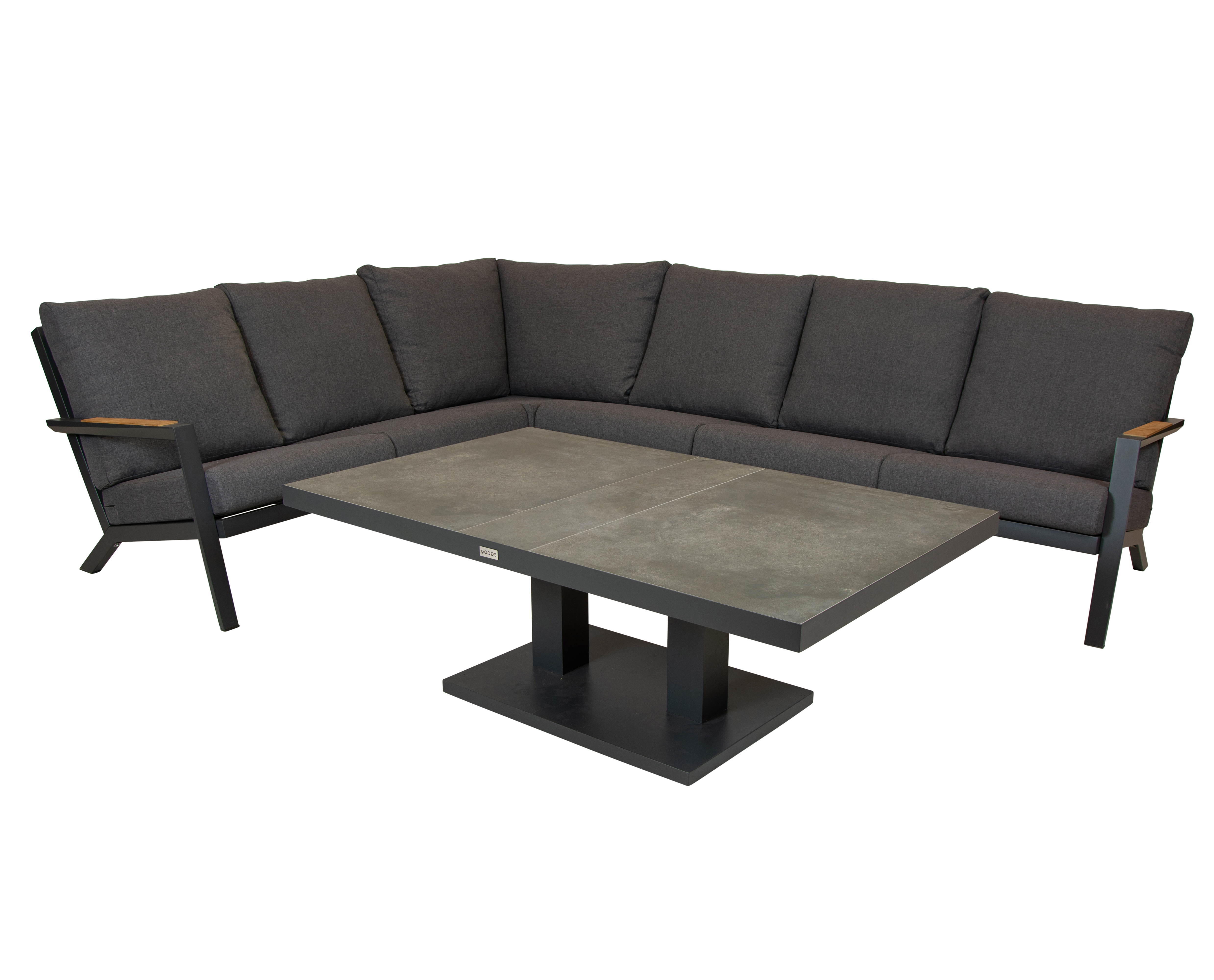 Qopps Avios loungebank met Gooks in hoogte verstelbare tafel