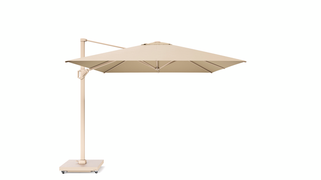 Platinum Challenger zweefparasol T1 premium 4x3 sandstone frame champagne doek