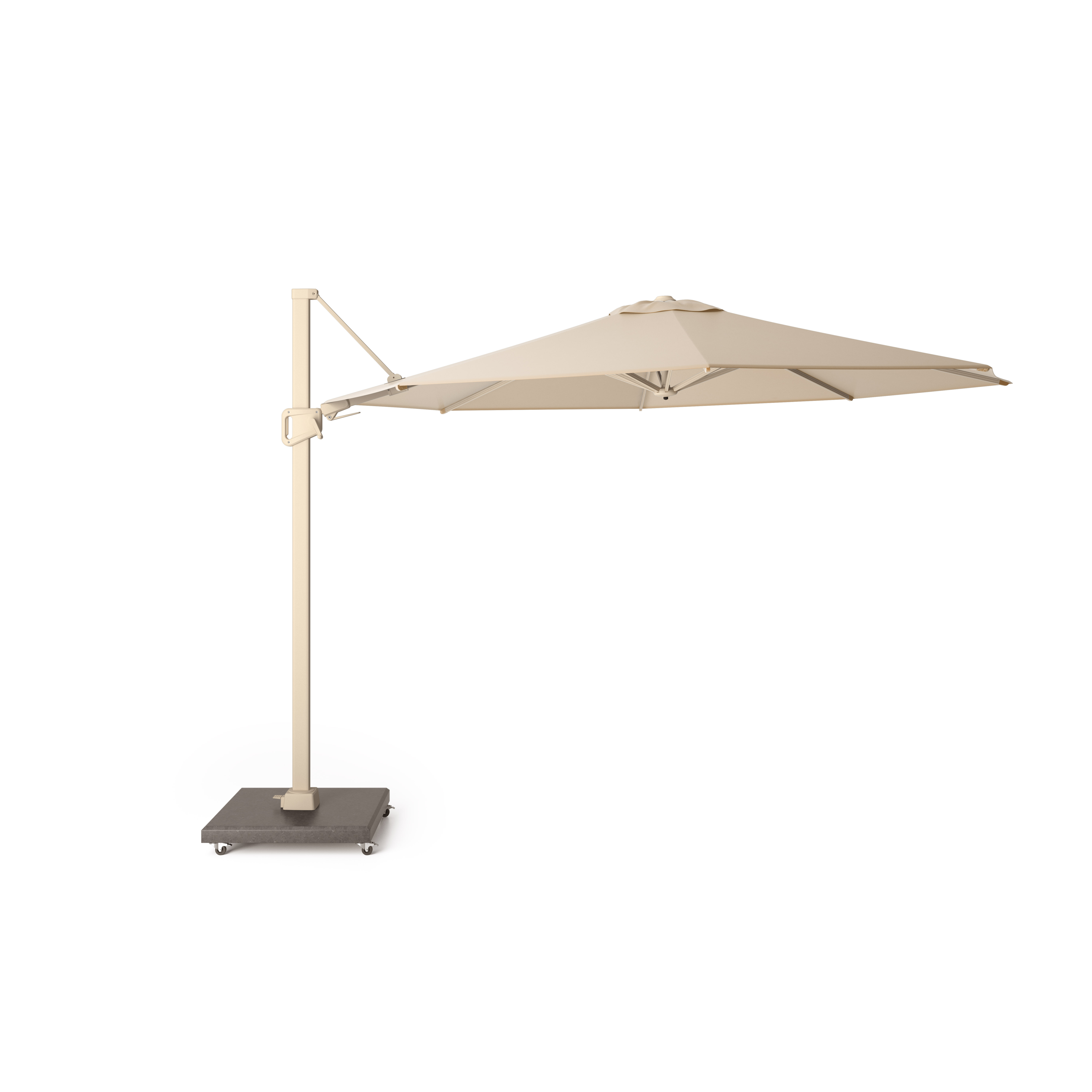 Platinum Sunset zweefparasol 350 cm sandstone frame ivoor doek