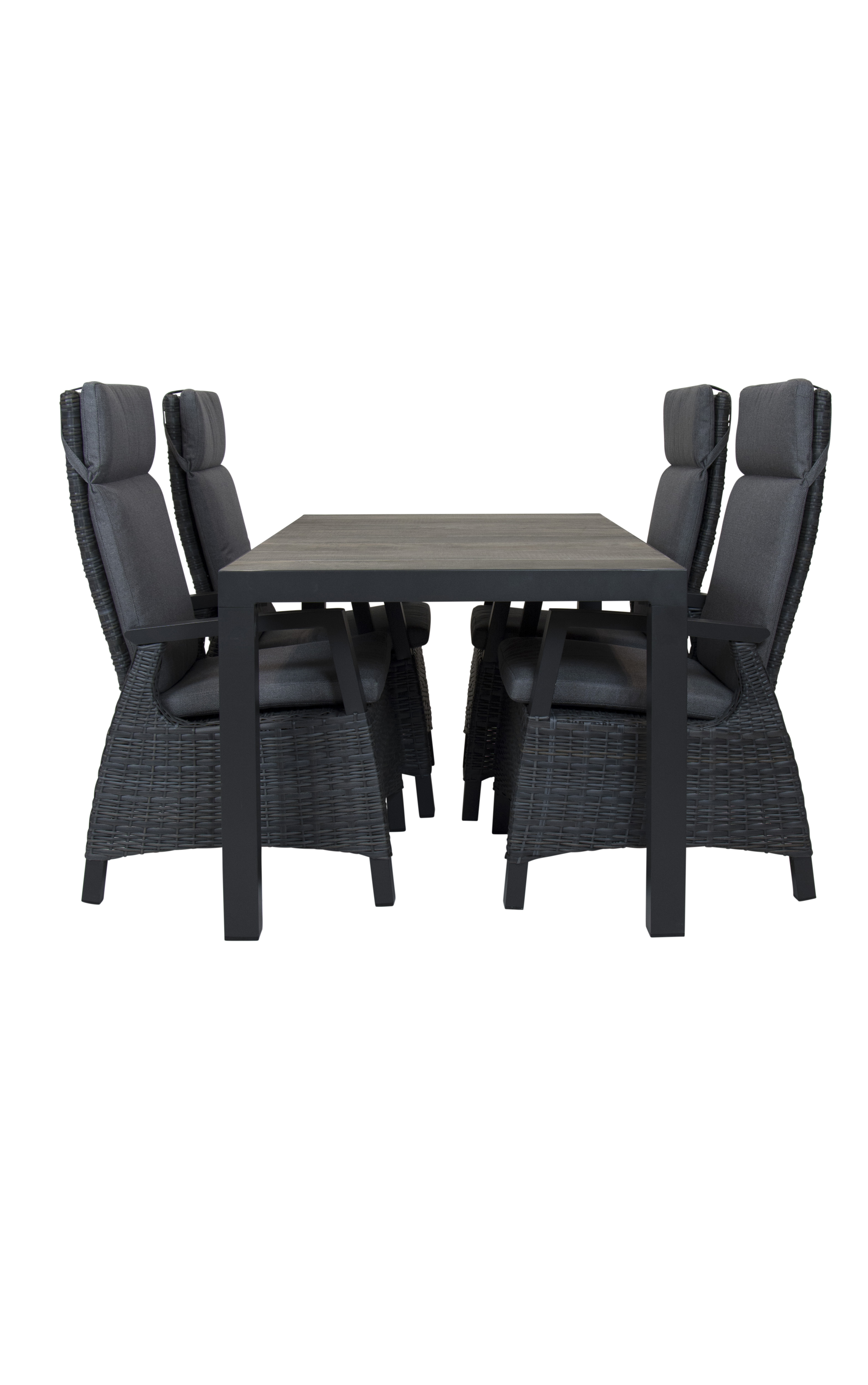 Qopps Levas tafel 160 x 90 mat royal grey met Darwin verstelbare tuinstoel